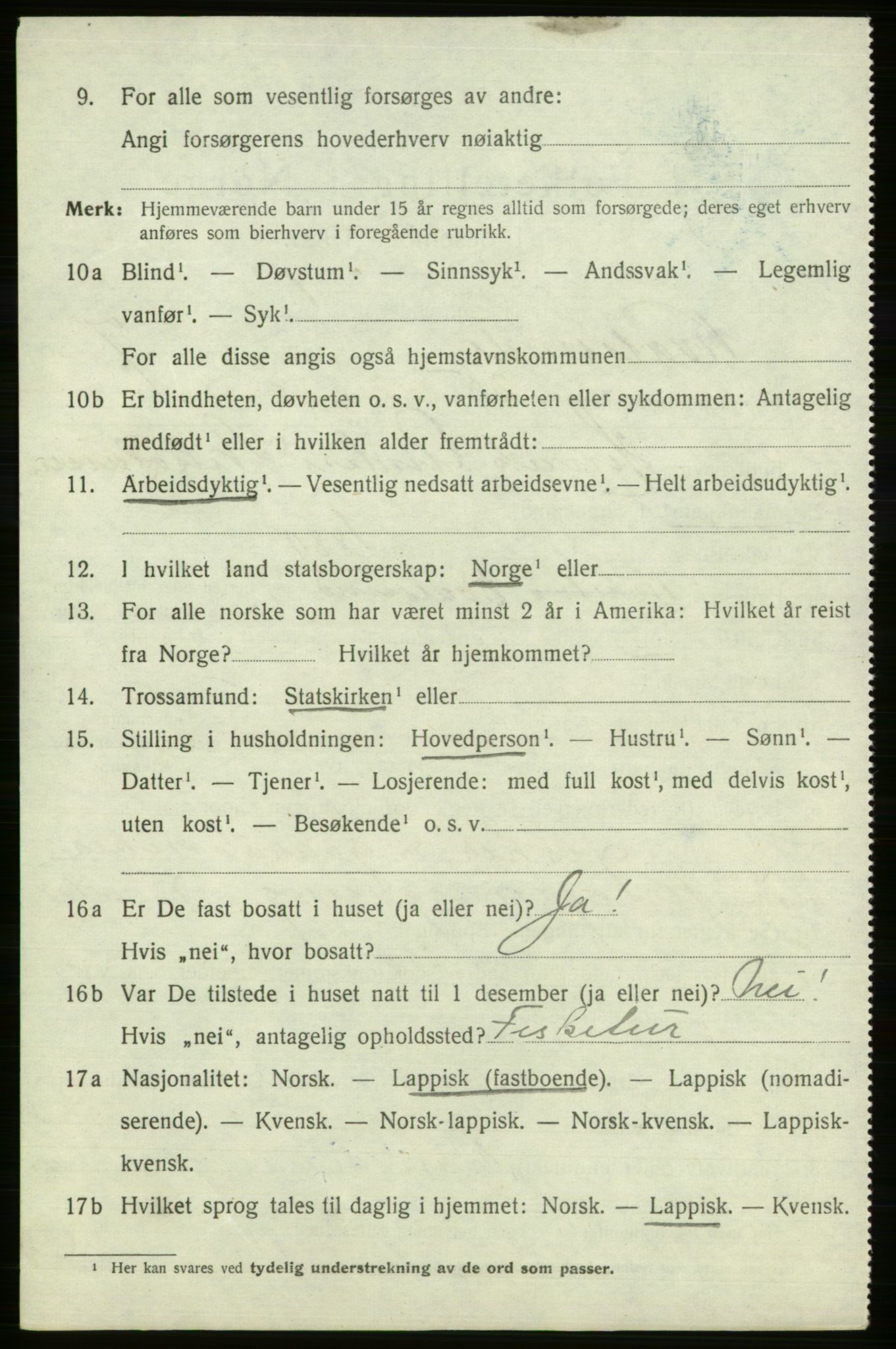 SATØ, Folketelling 1920 for 2017 Kvalsund herred, 1920, s. 2423