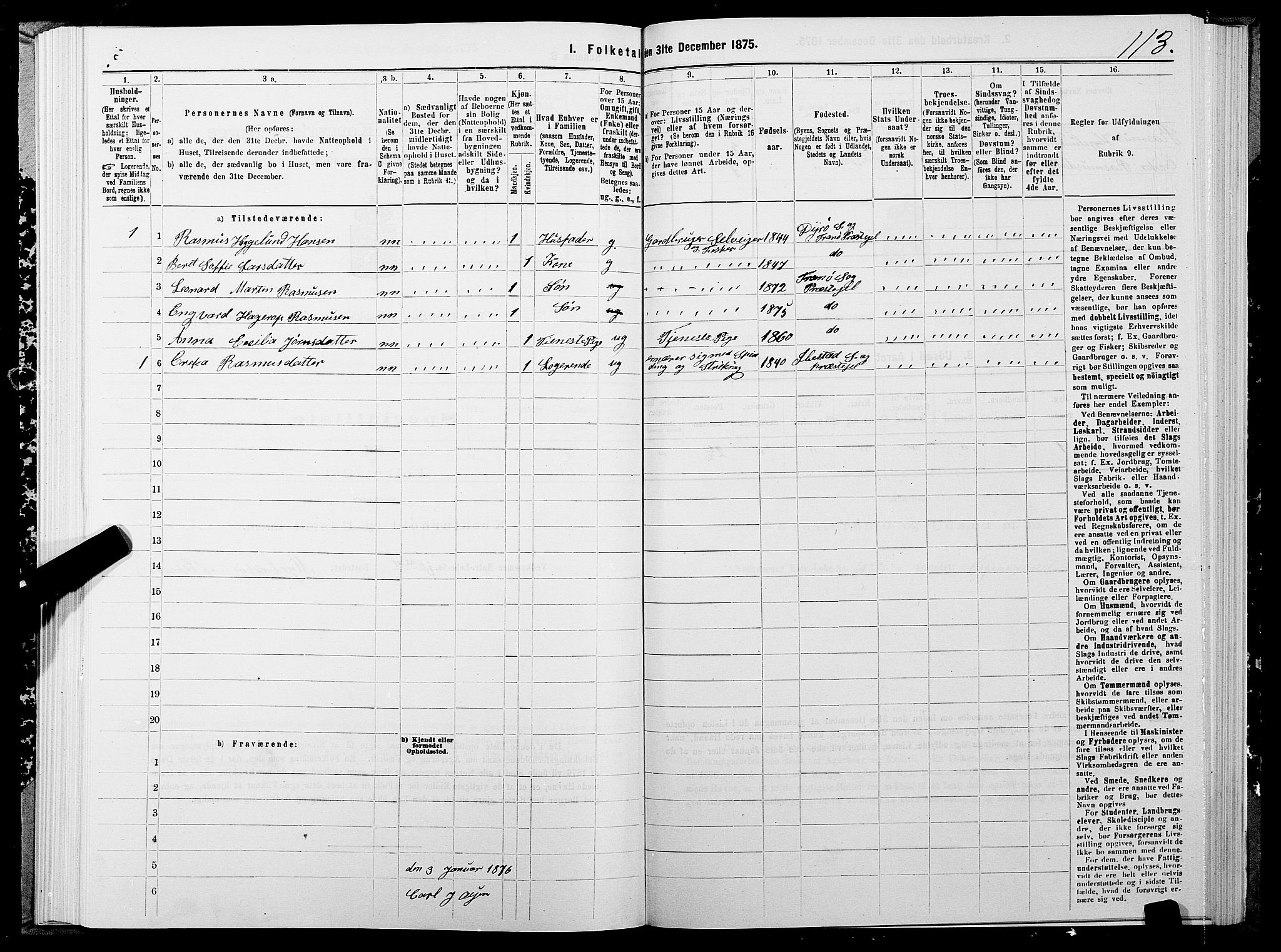 SATØ, Folketelling 1875 for 1927P Tranøy prestegjeld, 1875, s. 2113