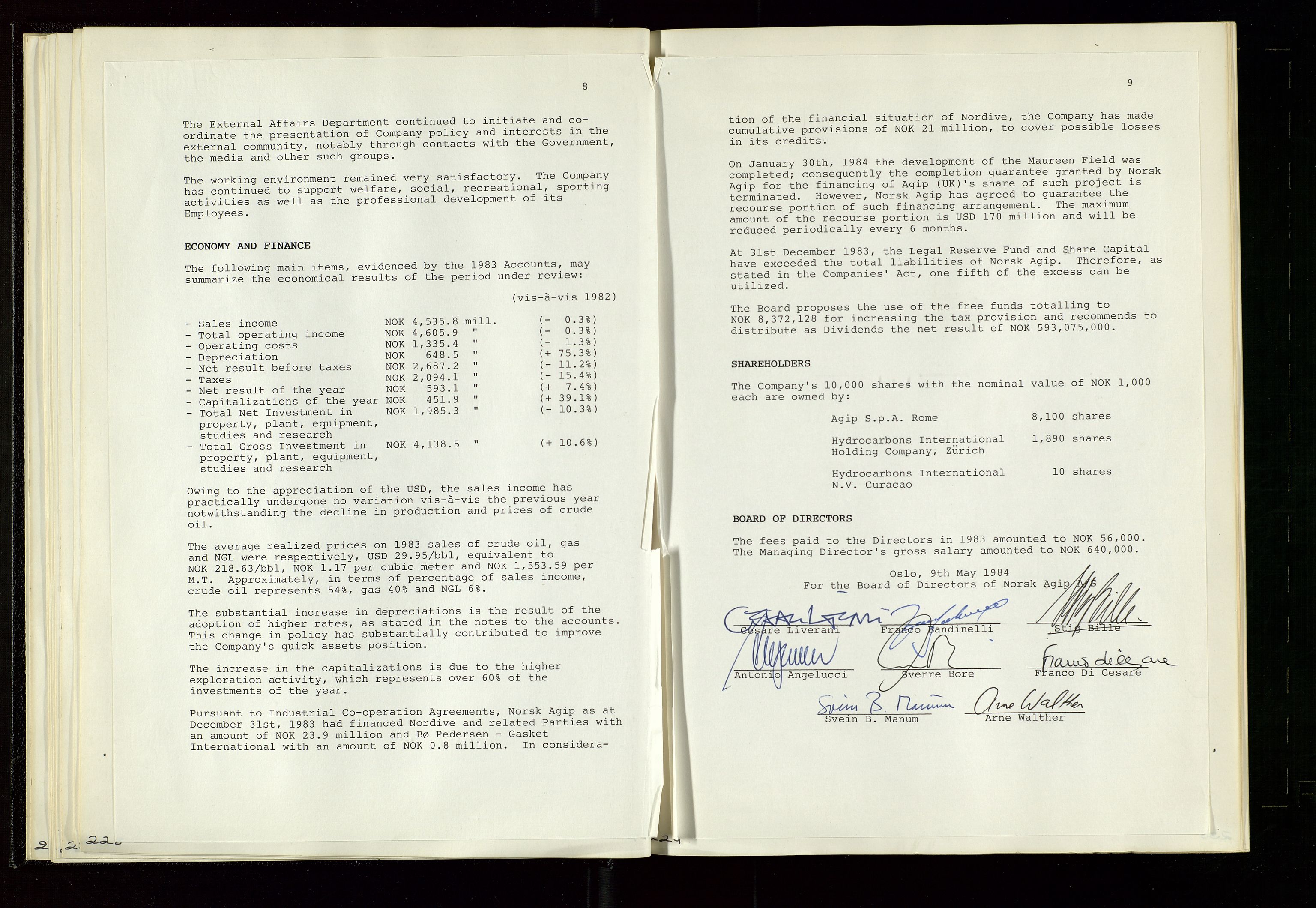 Pa 1583 - Norsk Agip AS, AV/SAST-A-102138/A/Aa/L0003: Board of Directors meeting minutes, 1979-1983, s. 228-229