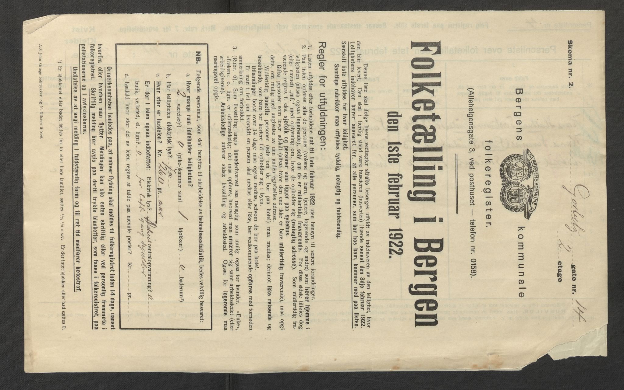 SAB, Kommunal folketelling 1922 for Bergen kjøpstad, 1922, s. 11656
