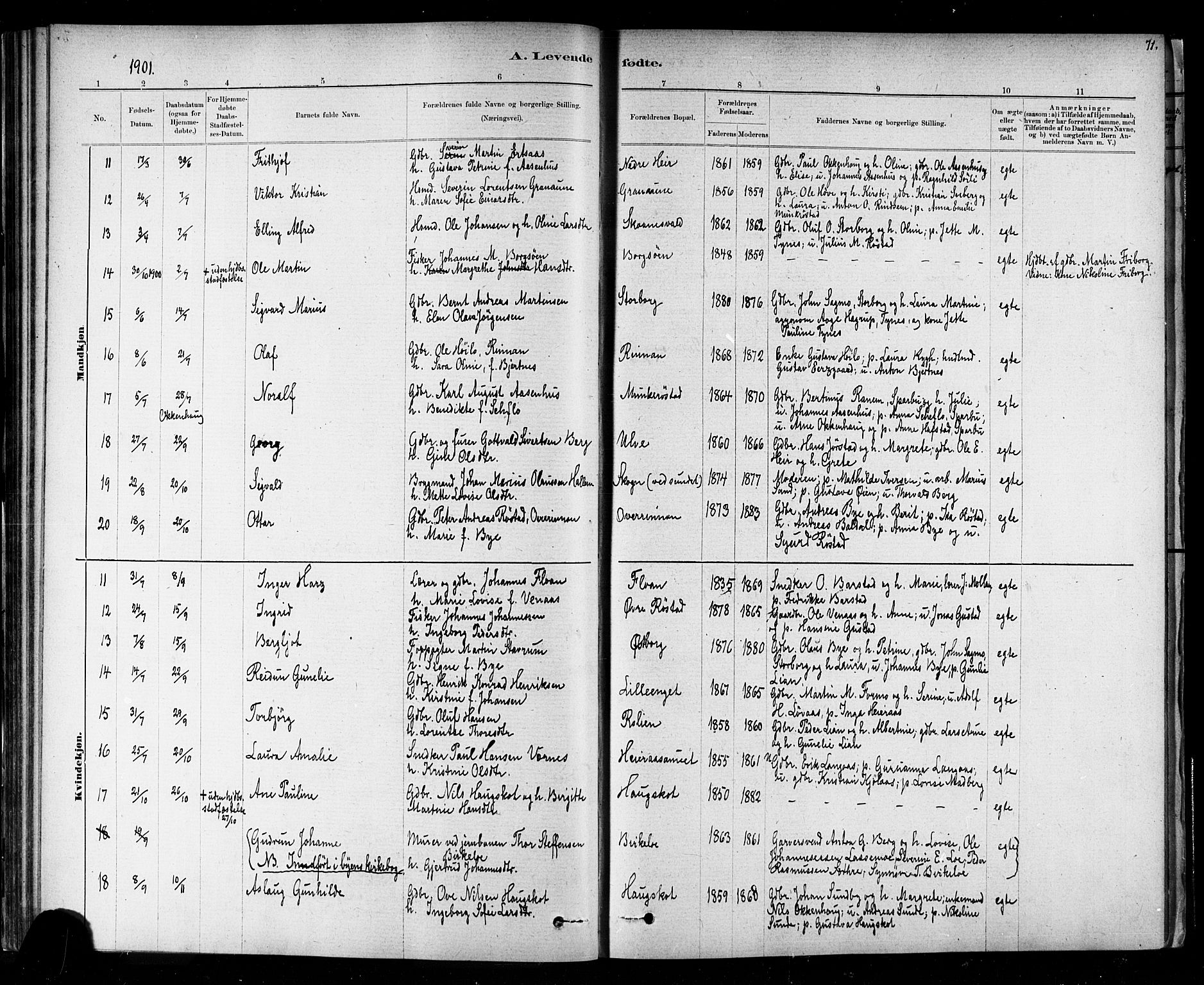 Ministerialprotokoller, klokkerbøker og fødselsregistre - Nord-Trøndelag, AV/SAT-A-1458/721/L0208: Klokkerbok nr. 721C01, 1880-1917, s. 71