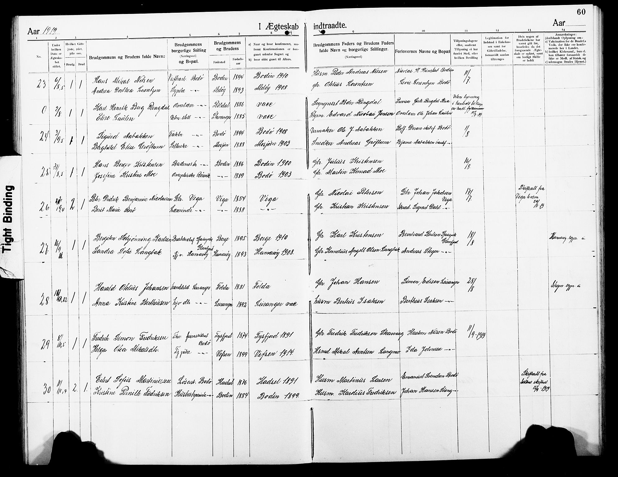 Ministerialprotokoller, klokkerbøker og fødselsregistre - Nordland, AV/SAT-A-1459/801/L0035: Klokkerbok nr. 801C10, 1910-1923, s. 60