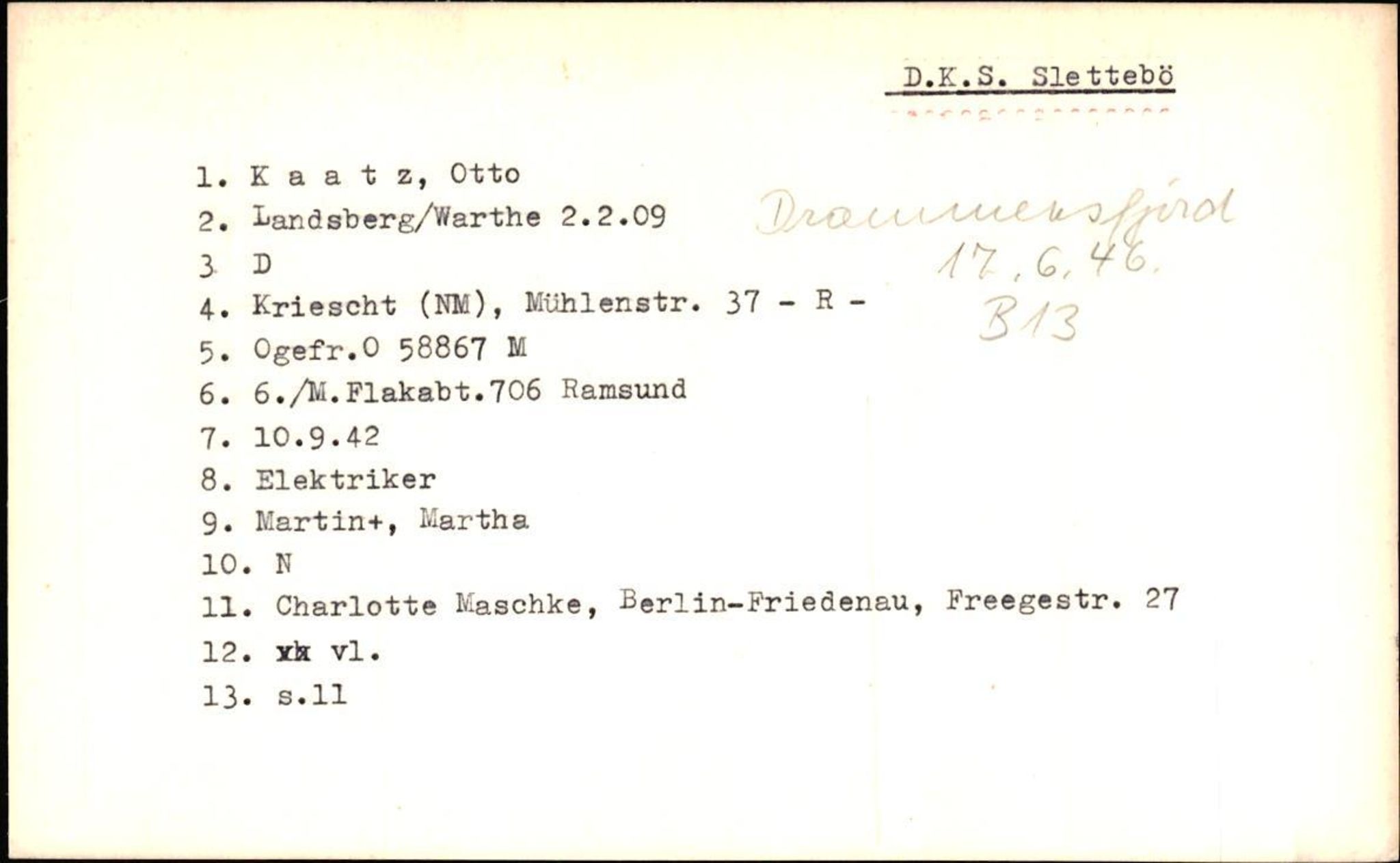Hjemsendte tyskere , RA/RAFA-6487/D/Db/L0014: Hofmeister-Kaften, 1945-1947, s. 1168
