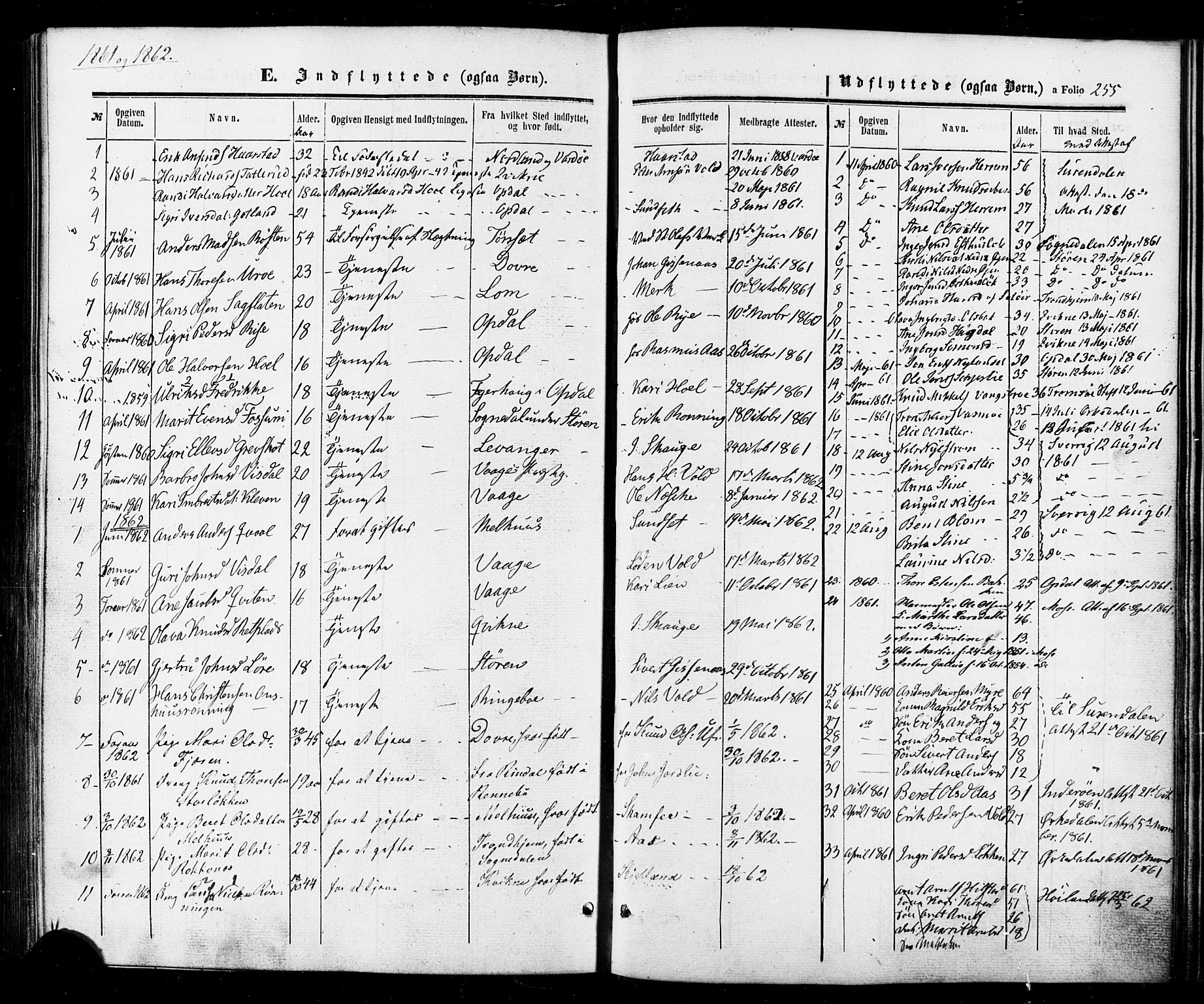 Ministerialprotokoller, klokkerbøker og fødselsregistre - Sør-Trøndelag, AV/SAT-A-1456/674/L0870: Ministerialbok nr. 674A02, 1861-1879, s. 255