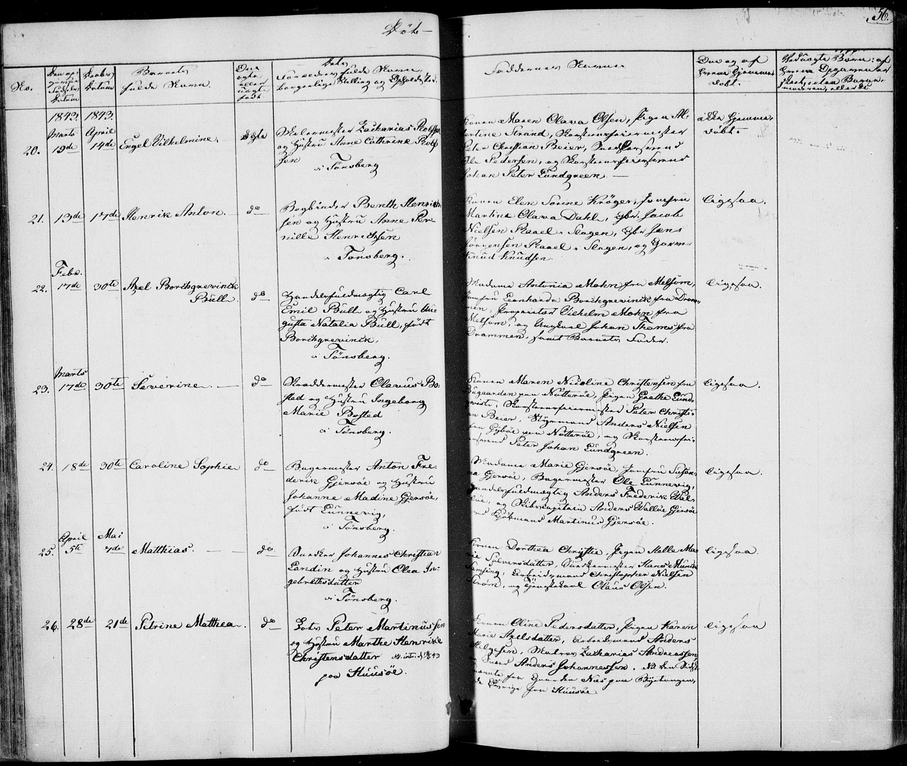 Tønsberg kirkebøker, AV/SAKO-A-330/F/Fa/L0006: Ministerialbok nr. I 6, 1836-1844, s. 56