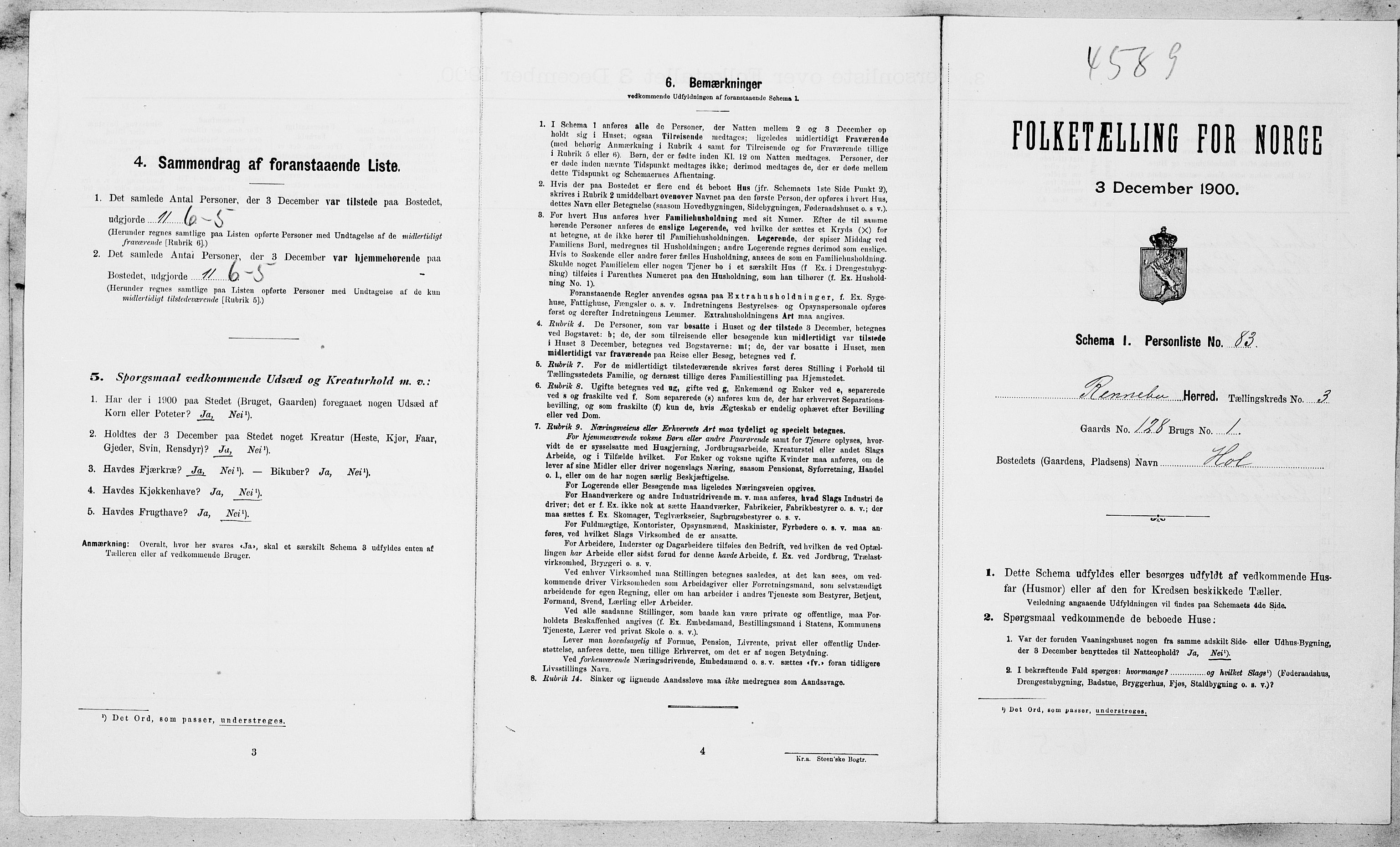 SAT, Folketelling 1900 for 1635 Rennebu herred, 1900, s. 556