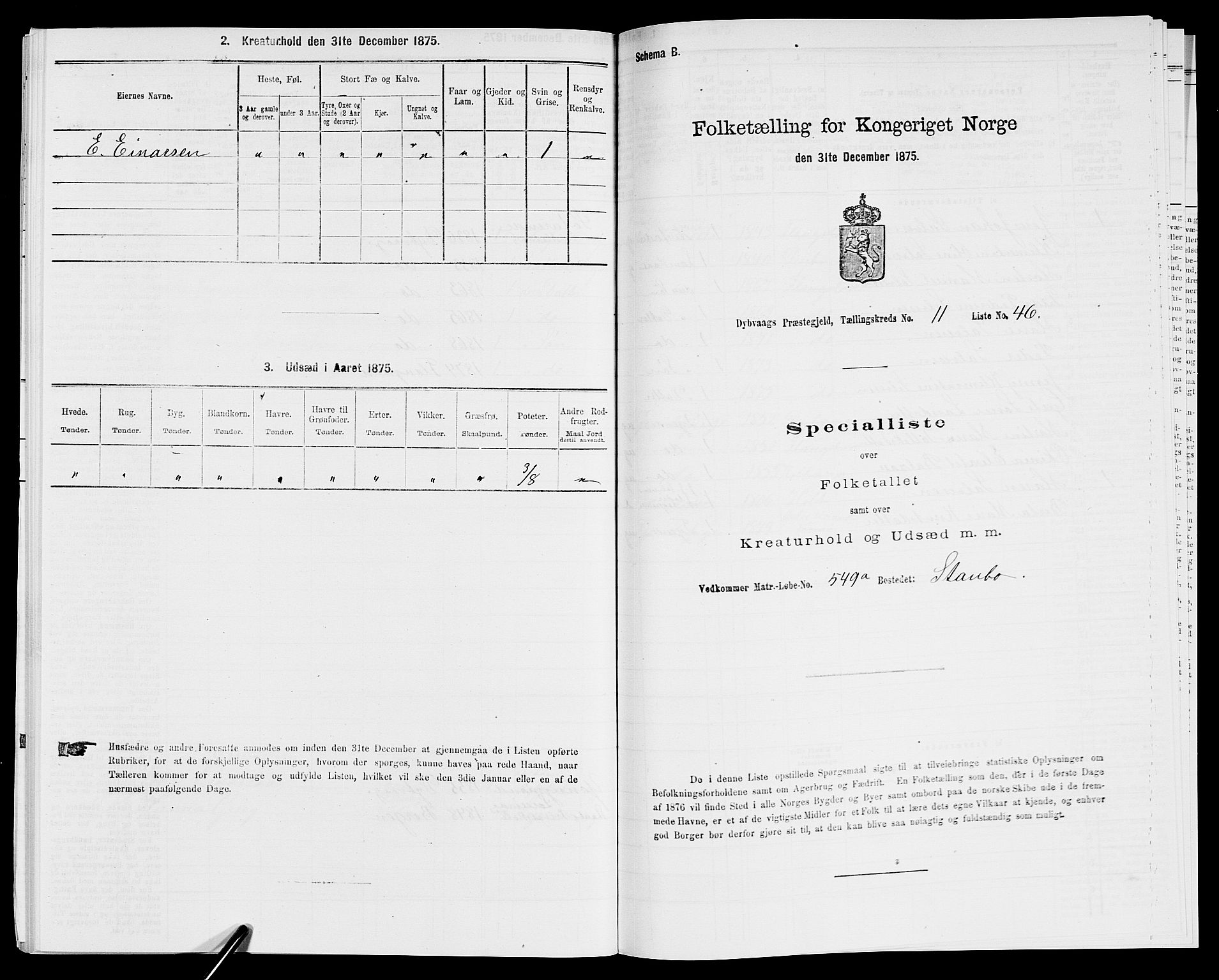 SAK, Folketelling 1875 for 0915P Dypvåg prestegjeld, 1875, s. 1603