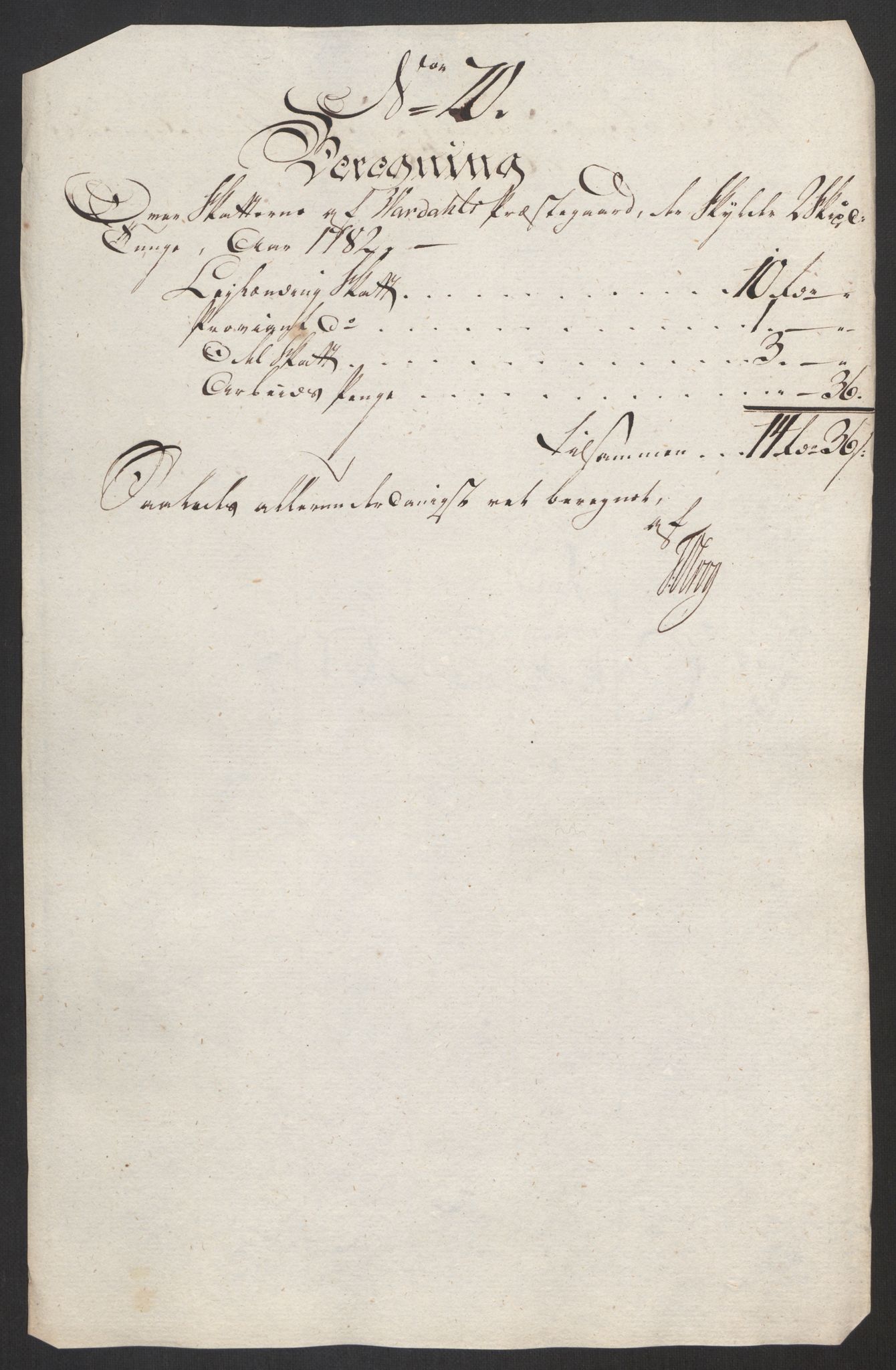 Rentekammeret inntil 1814, Reviderte regnskaper, Fogderegnskap, RA/EA-4092/R19/L1369: Fogderegnskap Toten, Hadeland og Vardal, 1782, s. 249