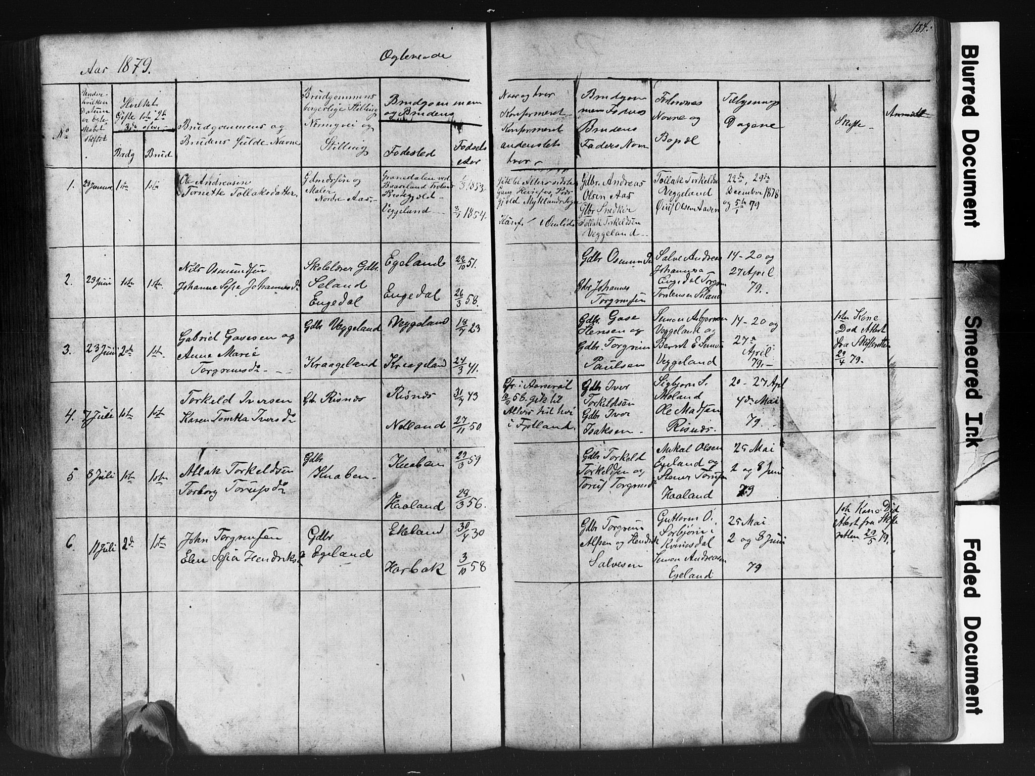 Fjotland sokneprestkontor, AV/SAK-1111-0010/F/Fb/L0003: Klokkerbok nr. B 3, 1872-1924, s. 184