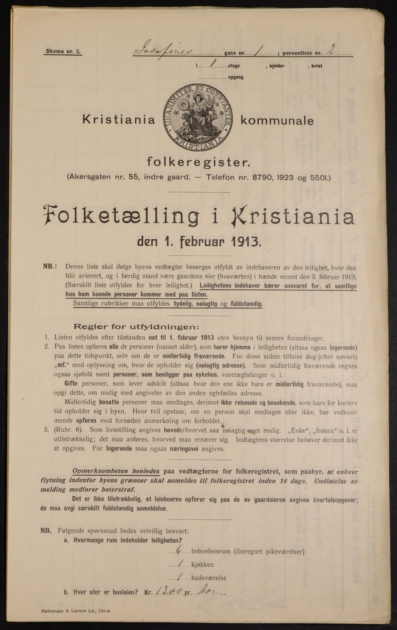 OBA, Kommunal folketelling 1.2.1913 for Kristiania, 1913, s. 47081