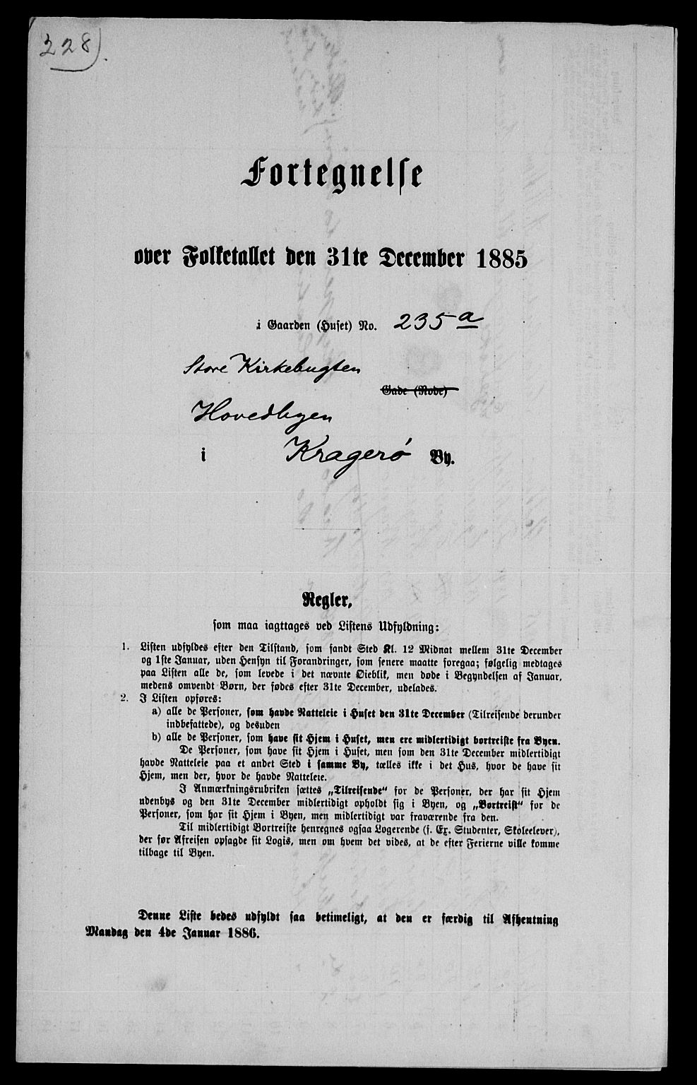 SAKO, Folketelling 1885 for 0801 Kragerø kjøpstad, 1885, s. 1482