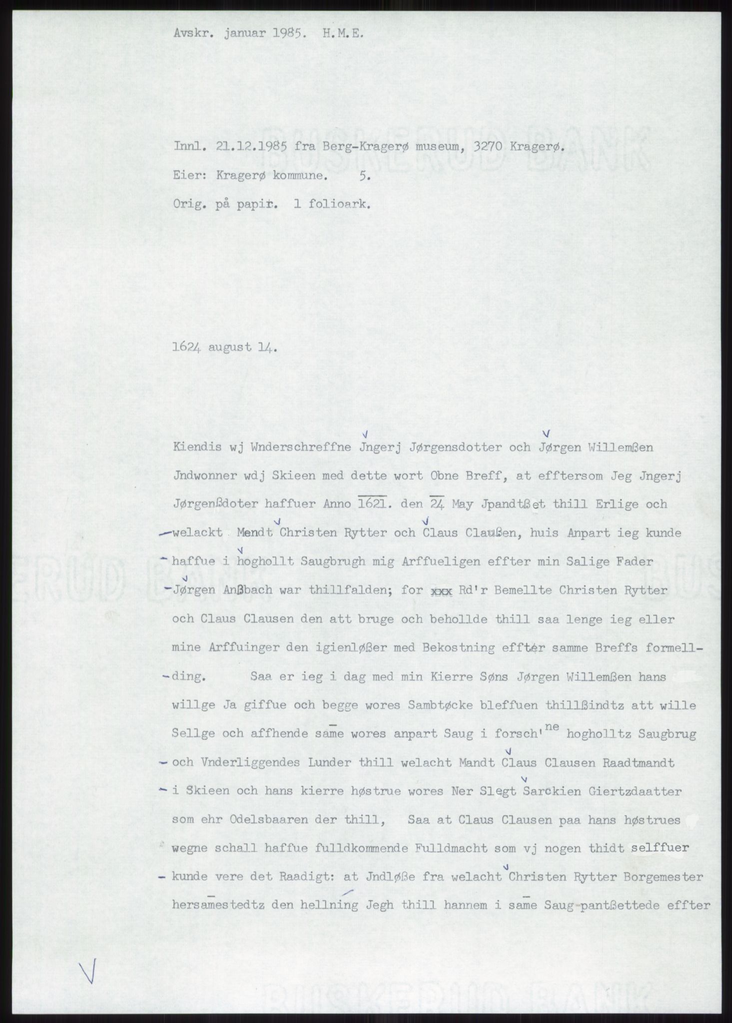 Samlinger til kildeutgivelse, Diplomavskriftsamlingen, AV/RA-EA-4053/H/Ha, s. 1392