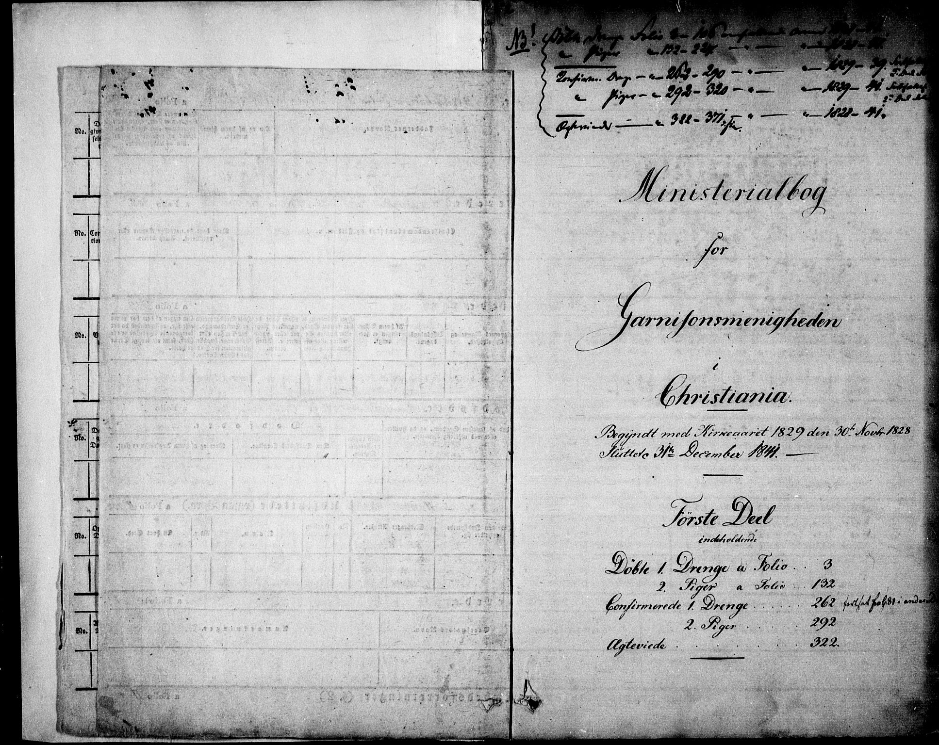 Garnisonsmenigheten Kirkebøker, SAO/A-10846/F/Fa/L0006: Ministerialbok nr. 6, 1828-1841