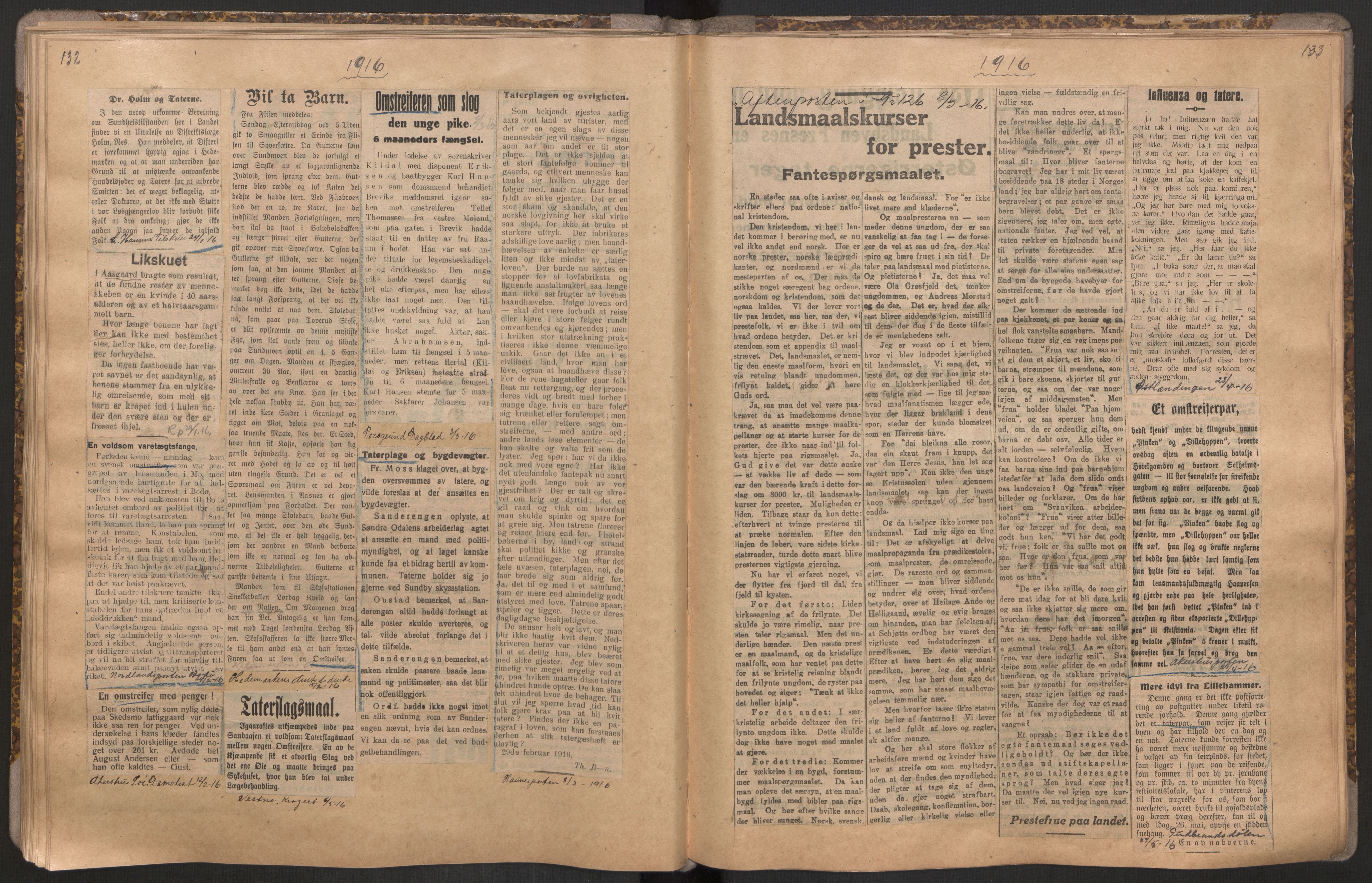 Norsk Misjon Blant Hjemløse, RA/PA-0793/F/Fv/L0534: Utklipp, 1897-1919, s. 132-133