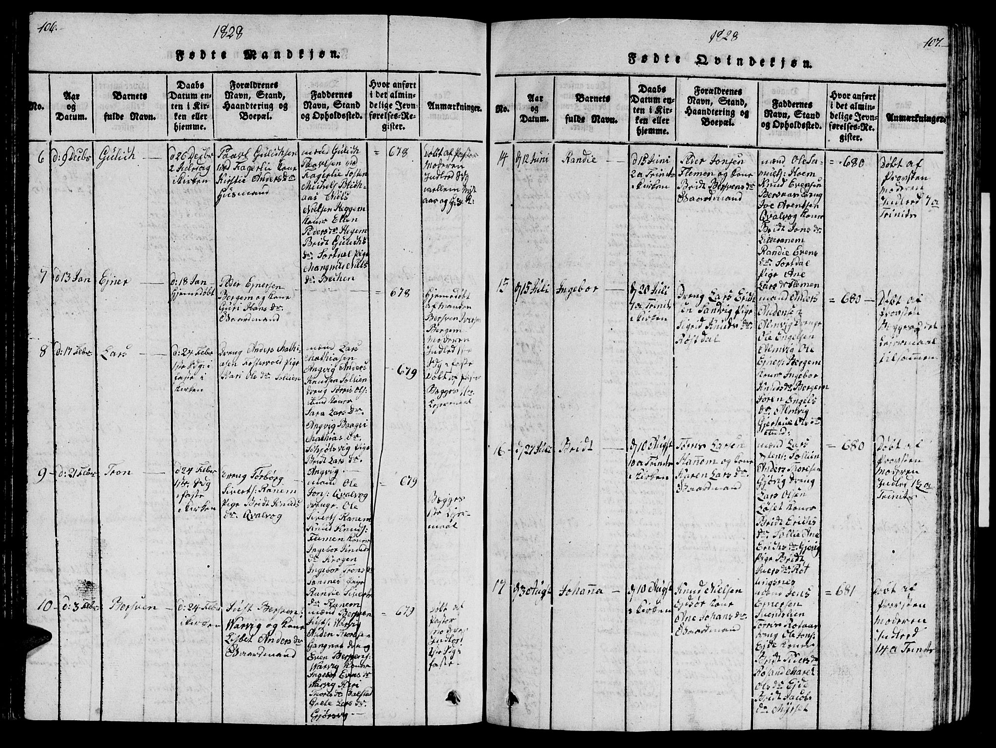 Ministerialprotokoller, klokkerbøker og fødselsregistre - Møre og Romsdal, AV/SAT-A-1454/586/L0990: Klokkerbok nr. 586C01, 1819-1837, s. 106-107