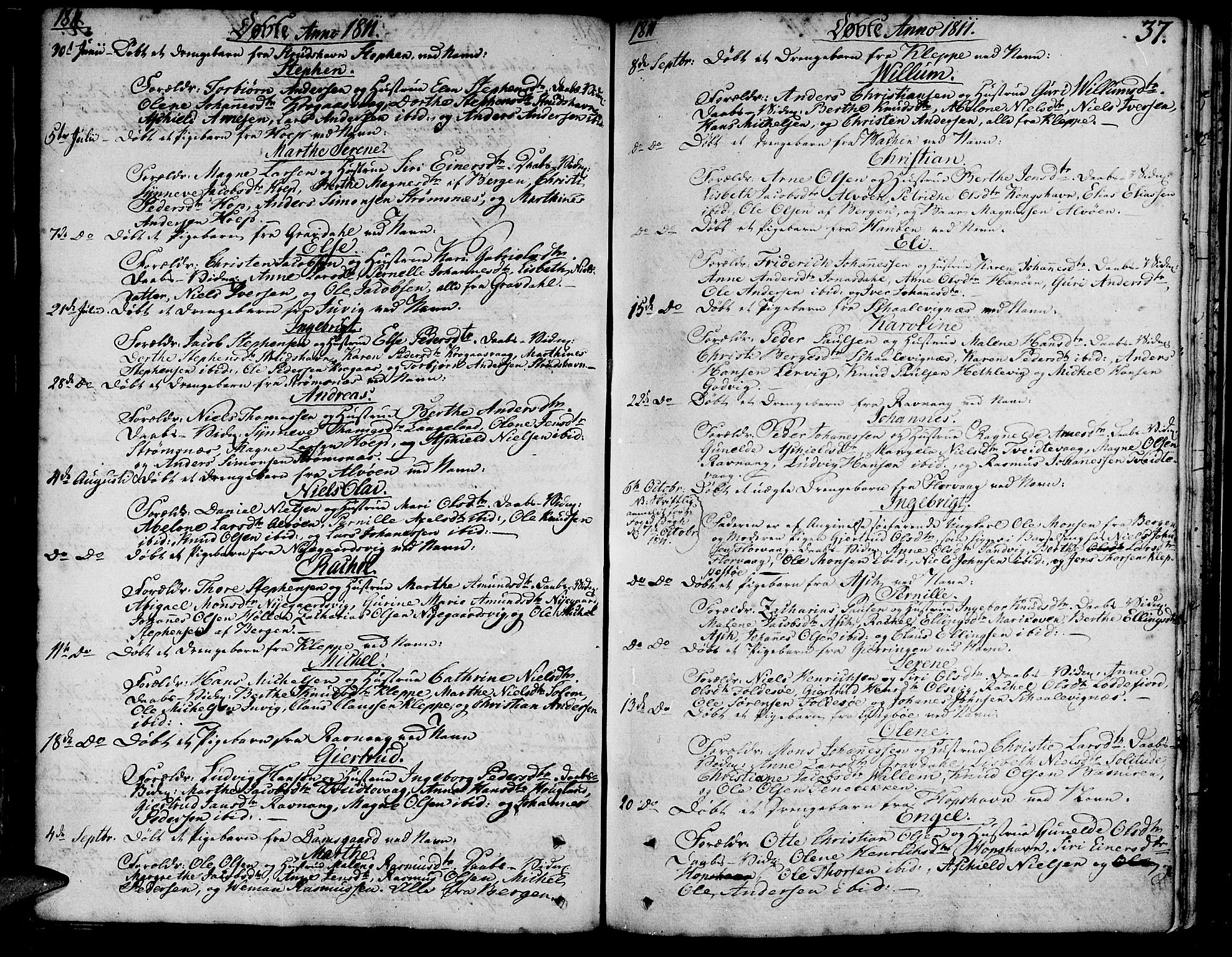 Askøy Sokneprestembete, AV/SAB-A-74101/H/Ha/Haa/Haaa/L0002: Ministerialbok nr. A 2, 1801-1818, s. 37