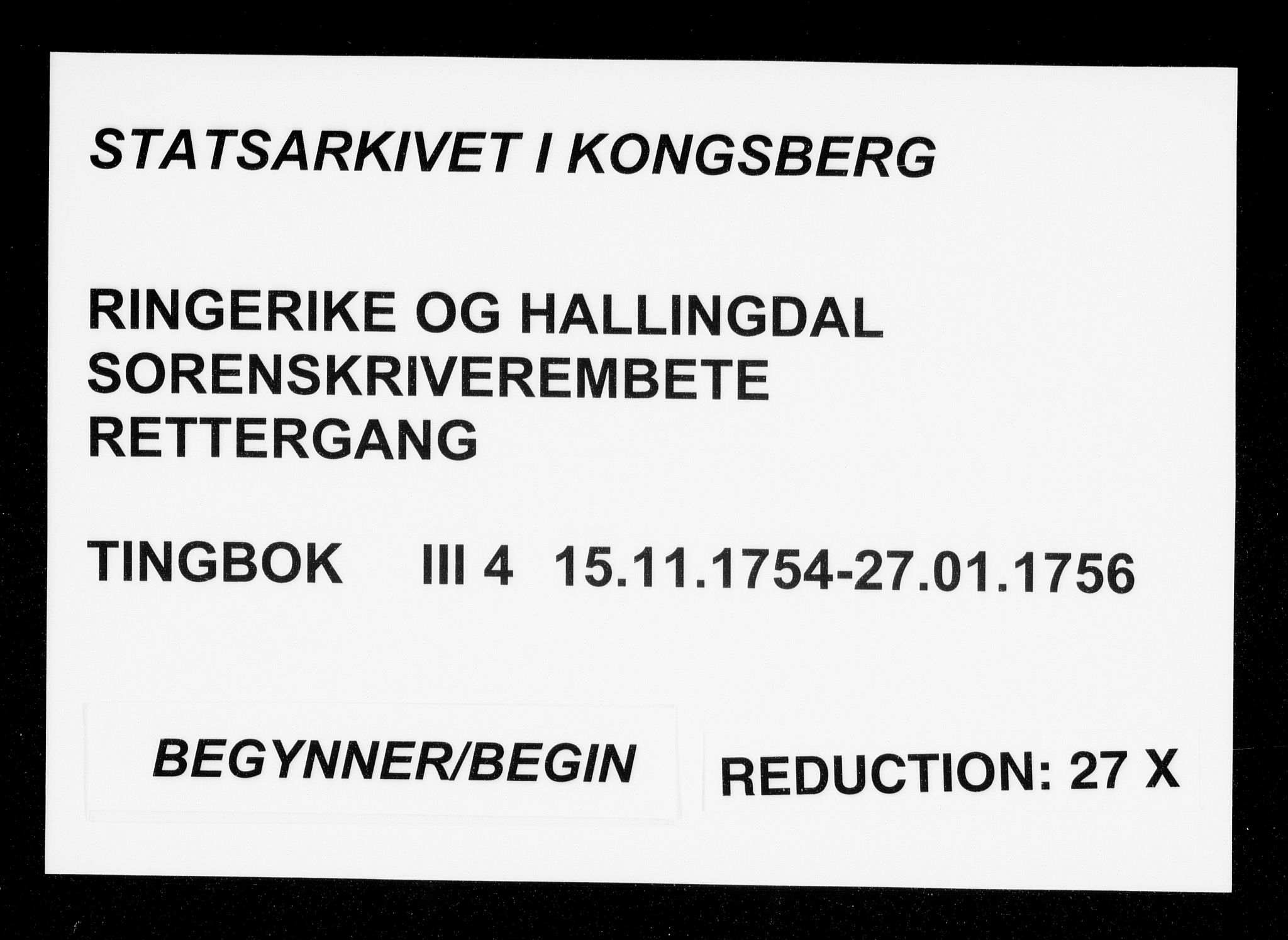 Ringerike og Hallingdal sorenskriveri, AV/SAKO-A-81/F/Fa/Fac/L0004: Tingbok - Ringerike, 1754-1756