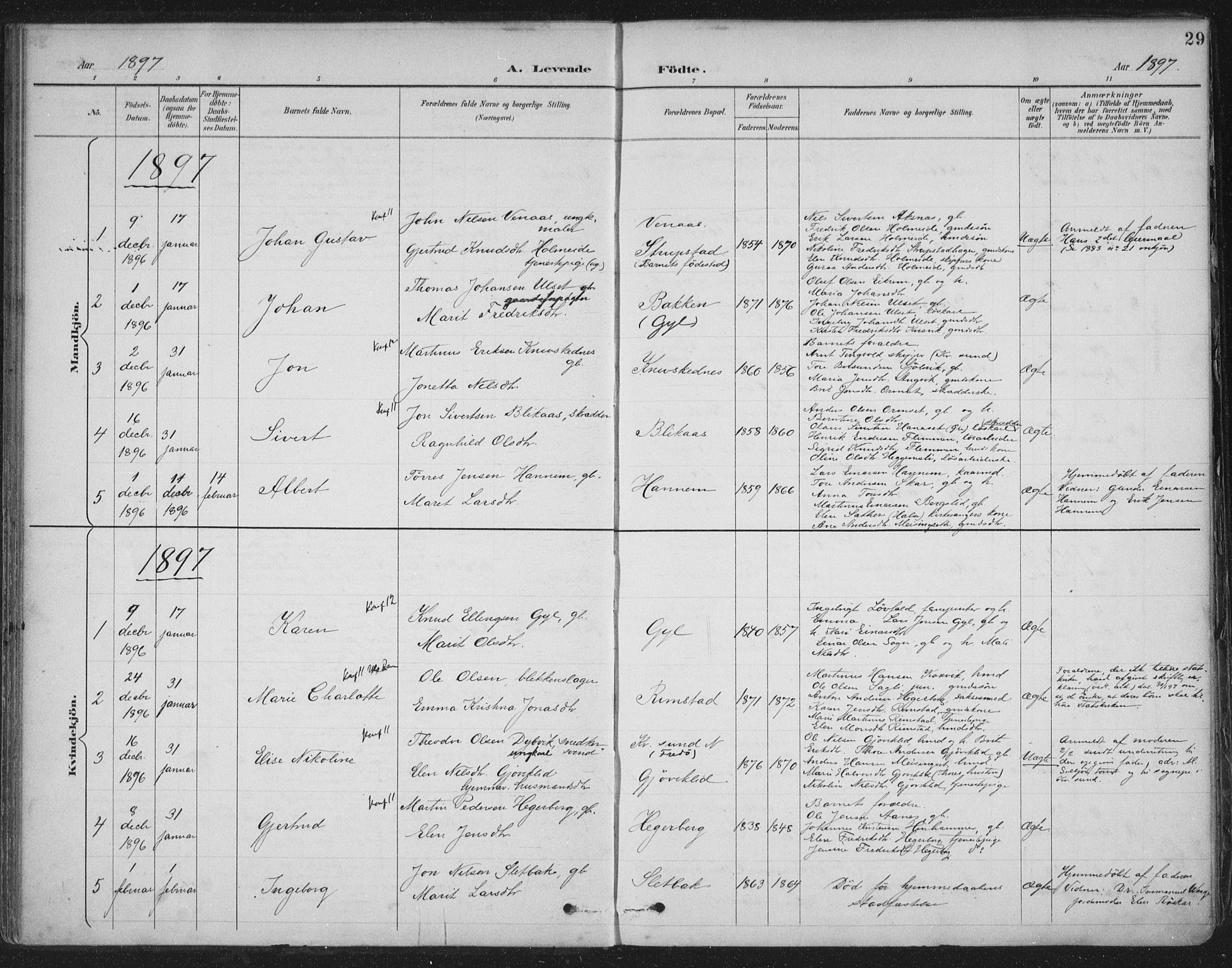 Ministerialprotokoller, klokkerbøker og fødselsregistre - Møre og Romsdal, SAT/A-1454/586/L0988: Ministerialbok nr. 586A14, 1893-1905, s. 29