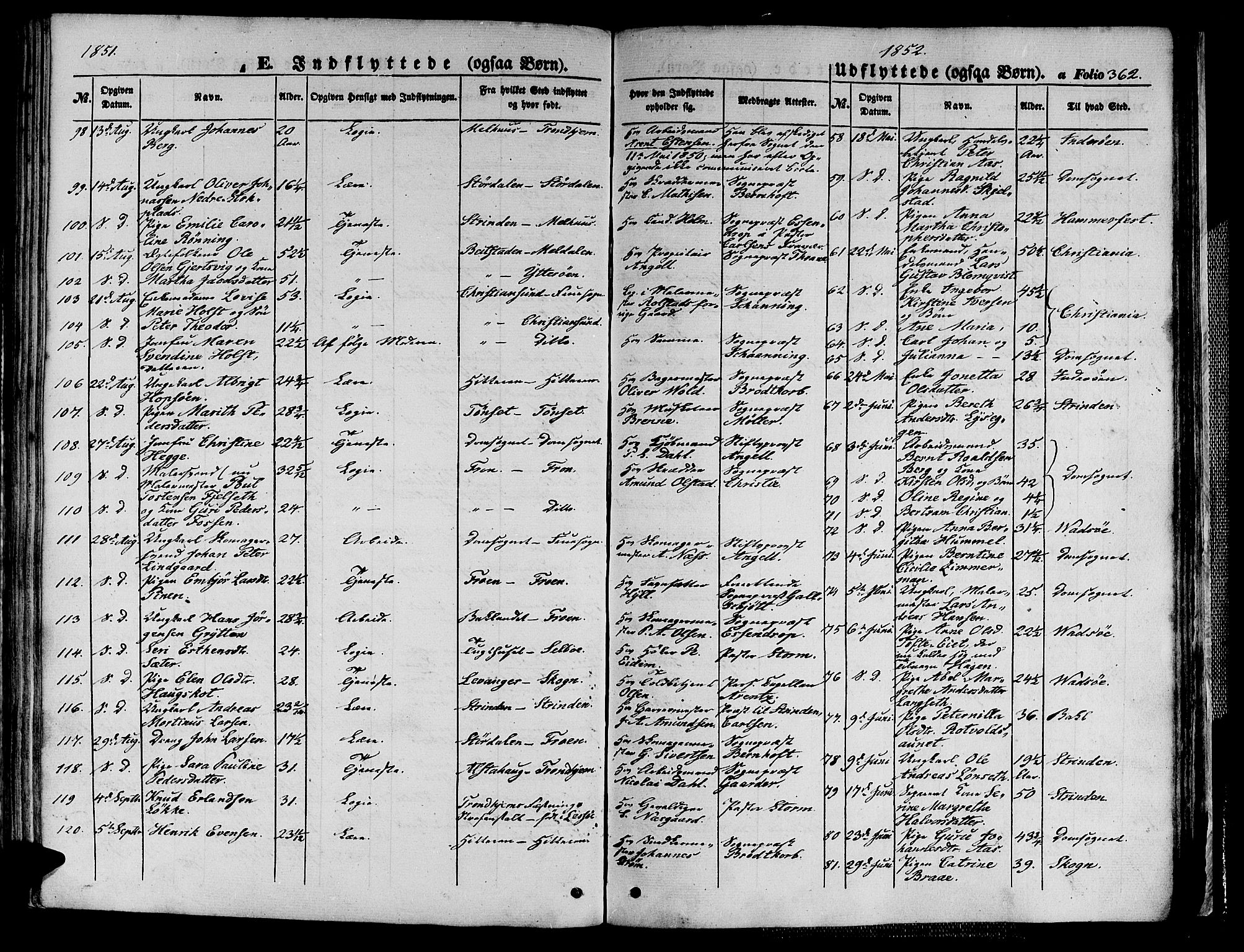 Ministerialprotokoller, klokkerbøker og fødselsregistre - Sør-Trøndelag, AV/SAT-A-1456/602/L0137: Klokkerbok nr. 602C05, 1846-1856, s. 362