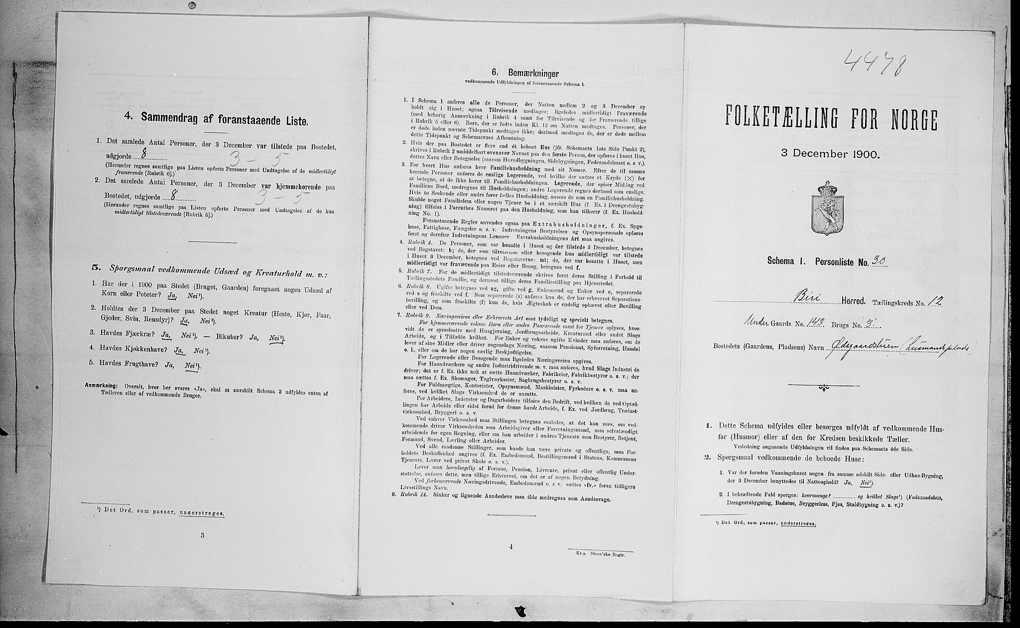 SAH, Folketelling 1900 for 0525 Biri herred, 1900, s. 1502