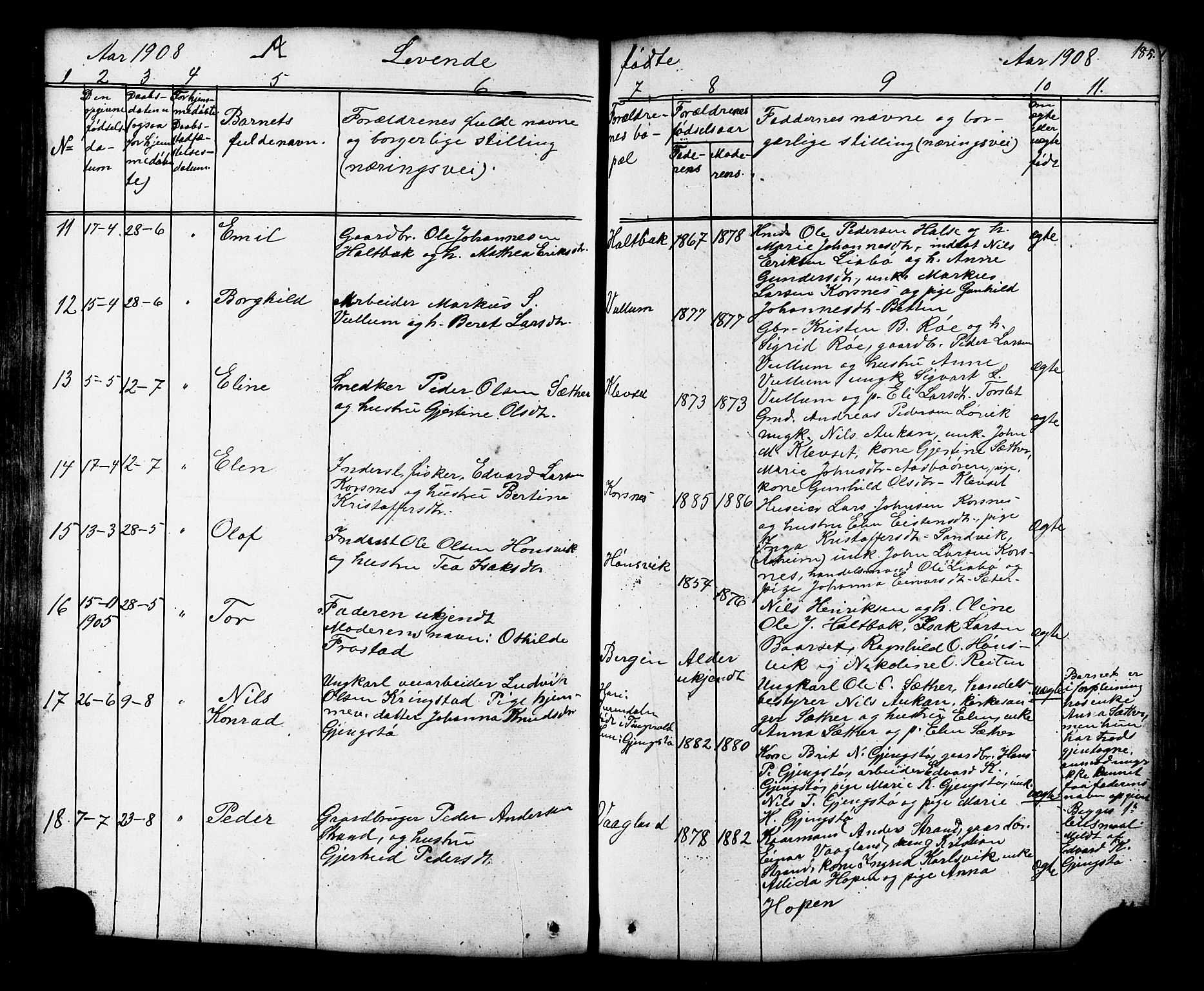 Ministerialprotokoller, klokkerbøker og fødselsregistre - Møre og Romsdal, AV/SAT-A-1454/576/L0890: Klokkerbok nr. 576C01, 1837-1908, s. 185