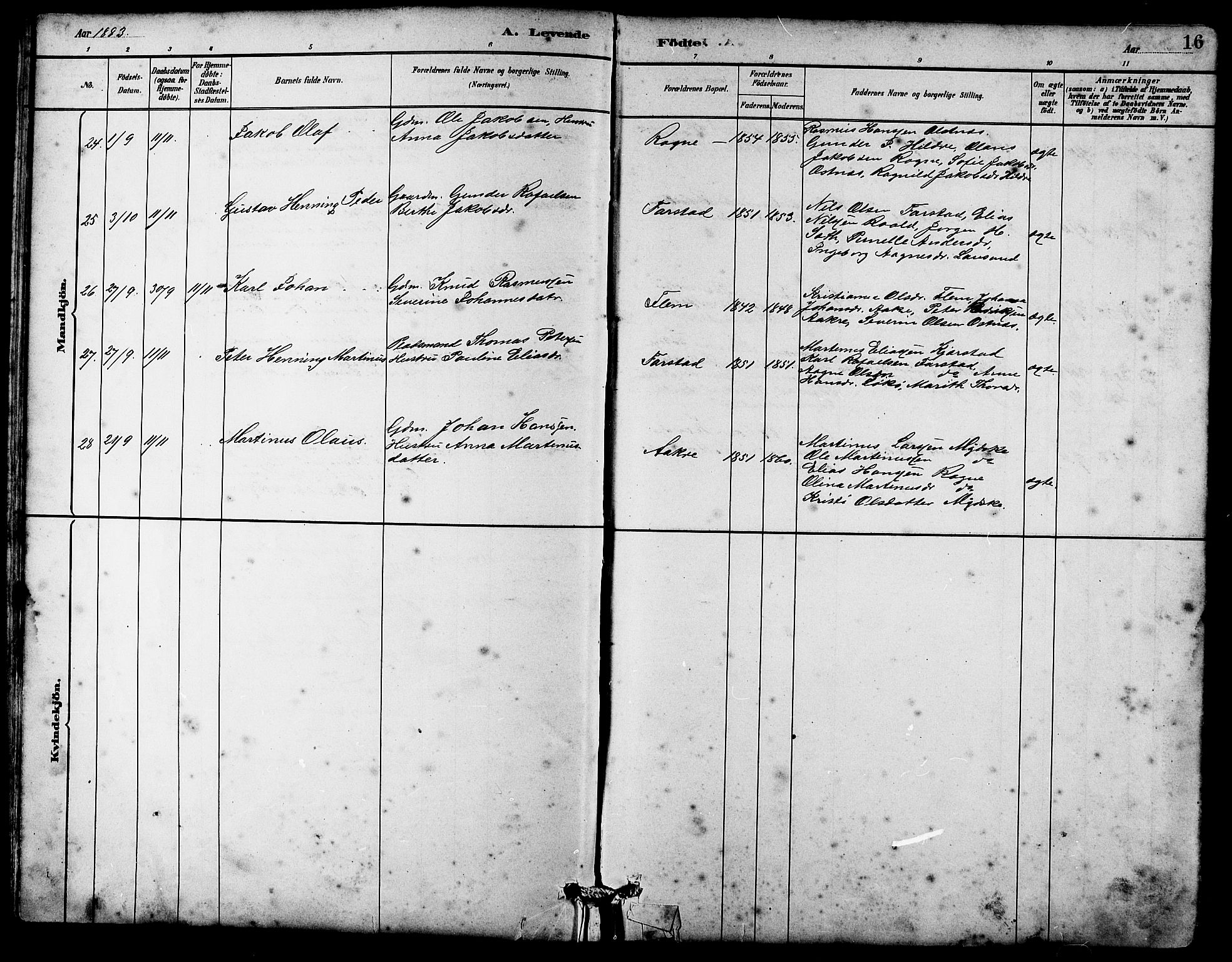 Ministerialprotokoller, klokkerbøker og fødselsregistre - Møre og Romsdal, AV/SAT-A-1454/536/L0510: Klokkerbok nr. 536C05, 1881-1898, s. 16