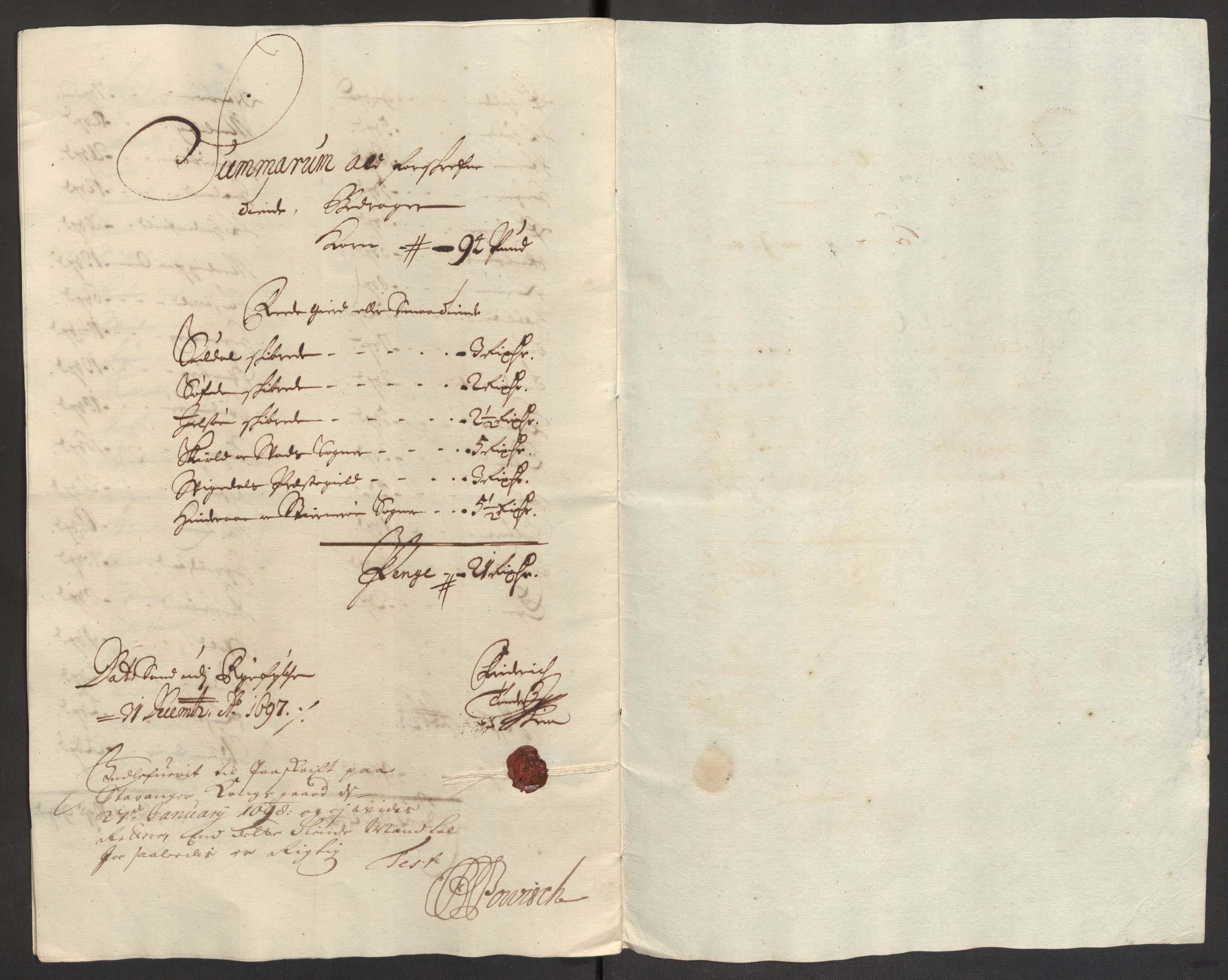 Rentekammeret inntil 1814, Reviderte regnskaper, Fogderegnskap, RA/EA-4092/R47/L2858: Fogderegnskap Ryfylke, 1697-1700, s. 25