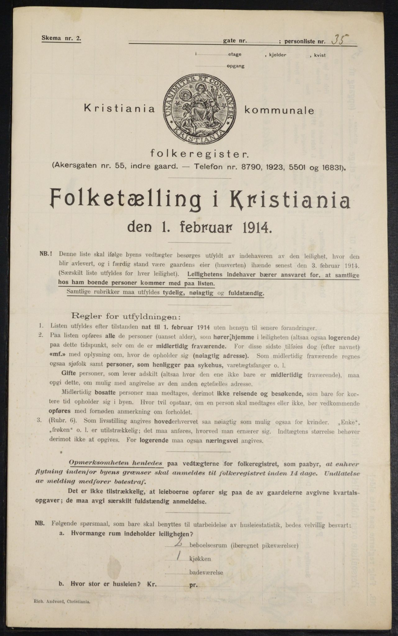 OBA, Kommunal folketelling 1.2.1914 for Kristiania, 1914, s. 64800