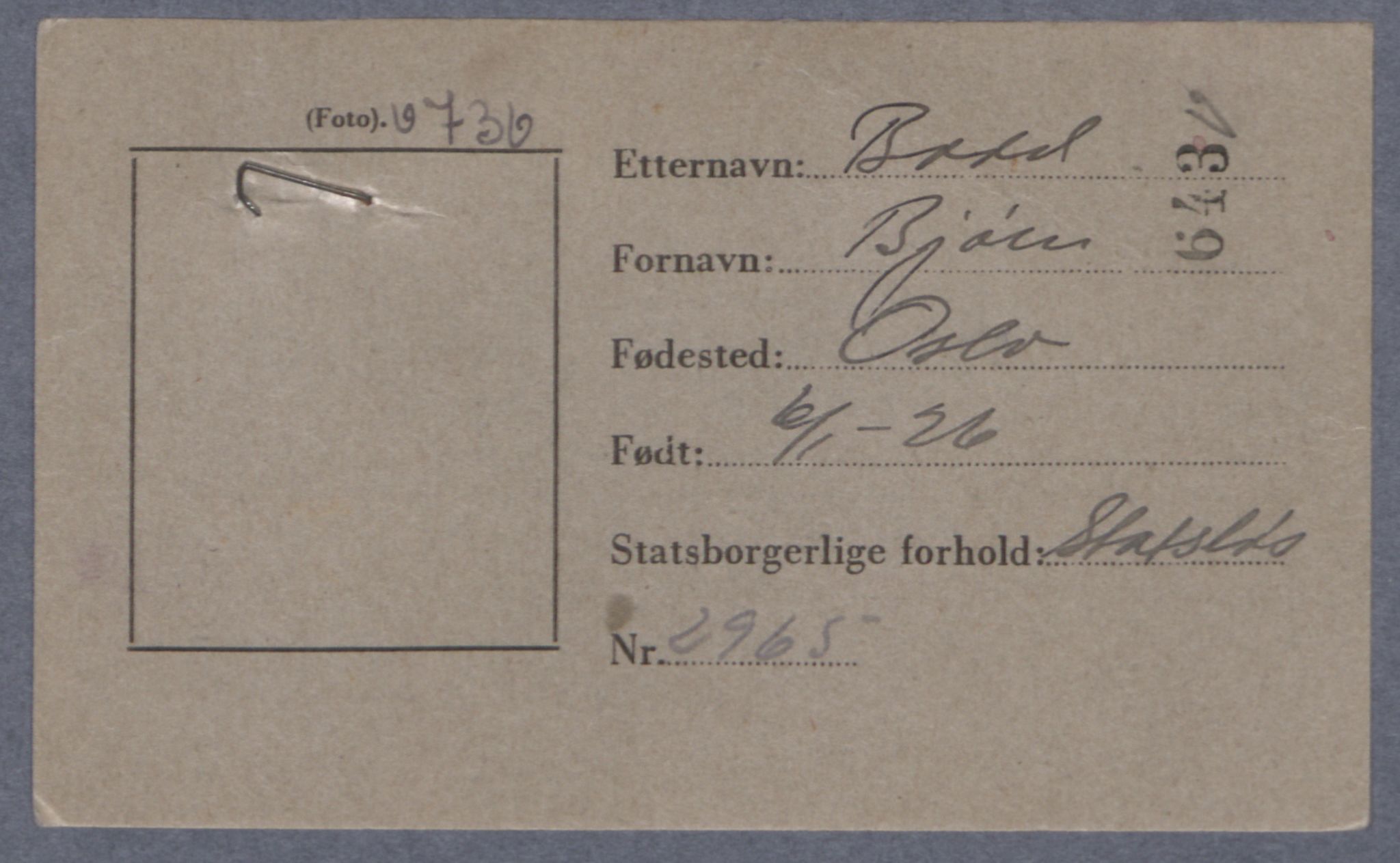 Sosialdepartementet, Våre Falne, RA/S-1708/E/Ee/L0021A: Fotografier av jøder på legitimasjonskort (1941-42), 1941-1942, s. 53