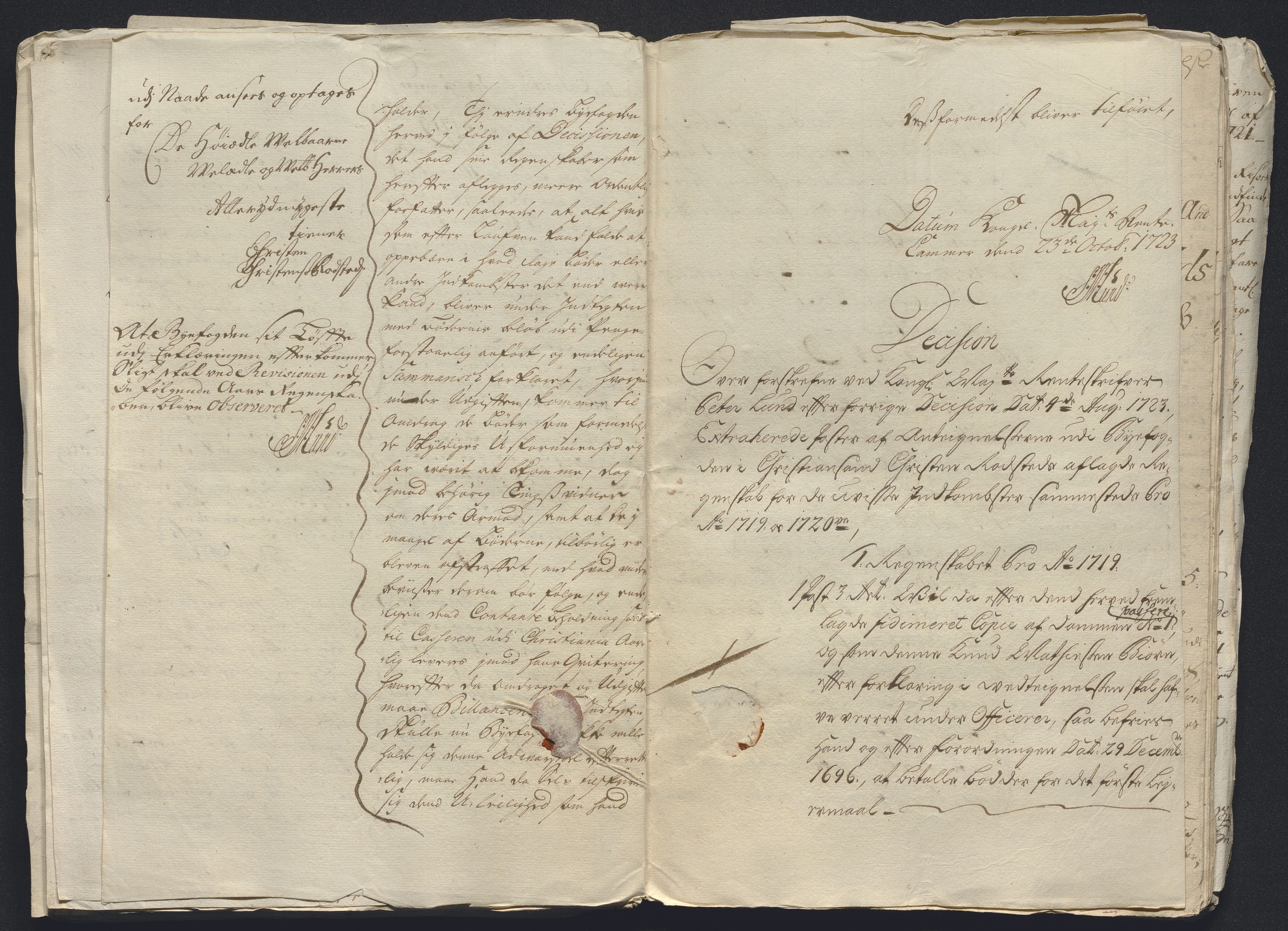 Rentekammeret inntil 1814, Reviderte regnskaper, Byregnskaper, AV/RA-EA-4066/R/Rm/L0286: [M19] Sikt og sakefall, 1719-1727, s. 174