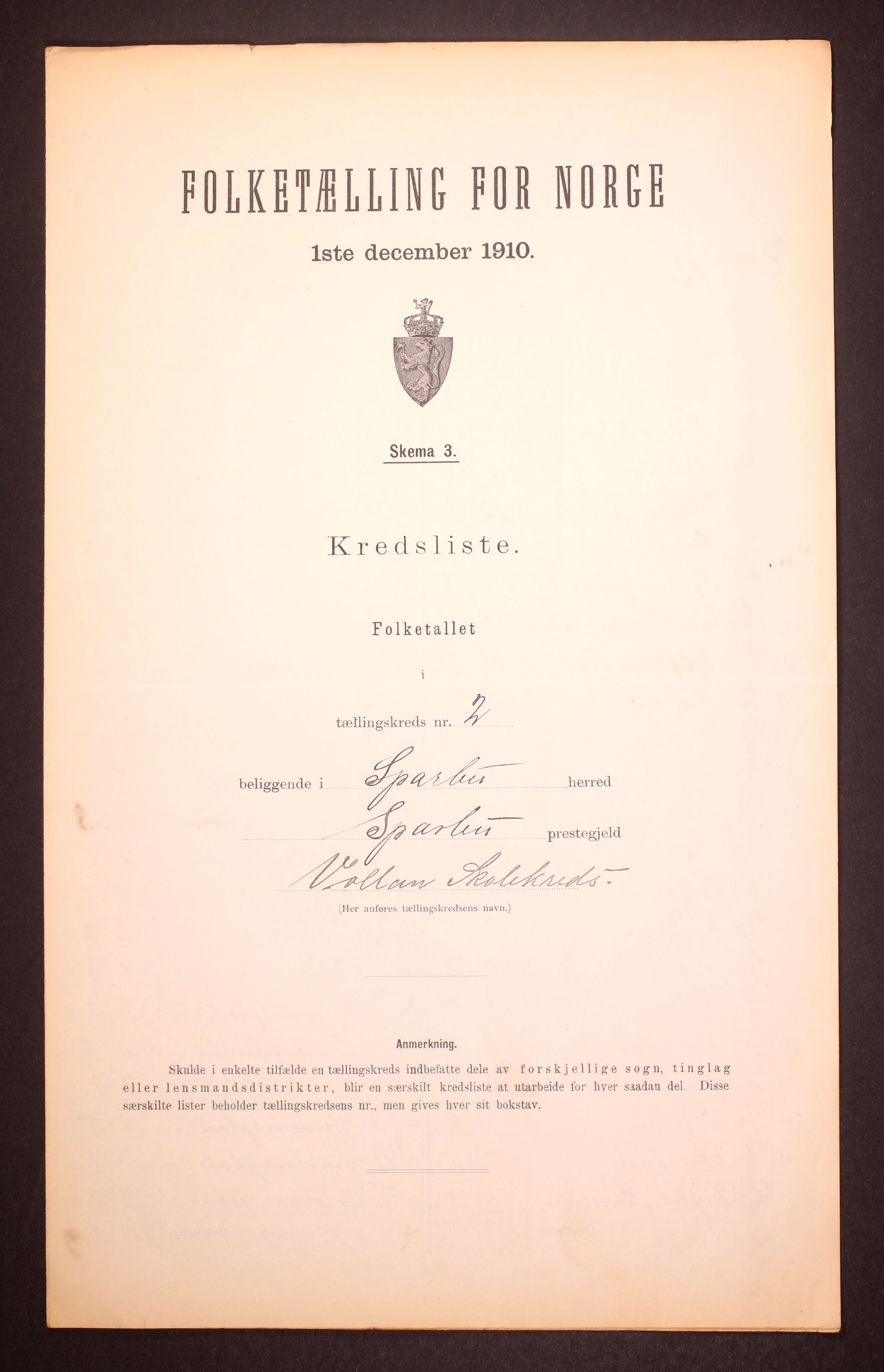 RA, Folketelling 1910 for 1731 Sparbu herred, 1910, s. 9