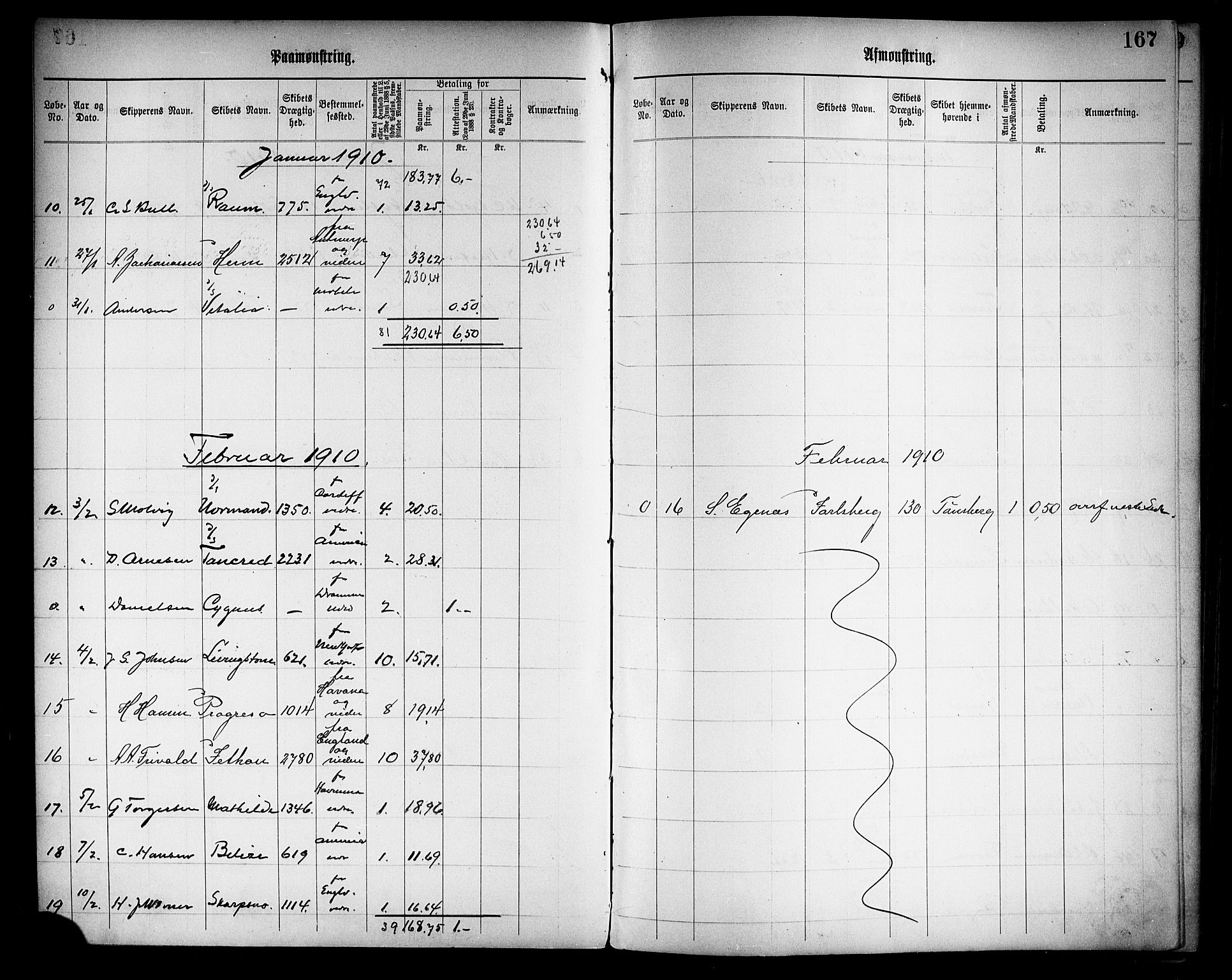 Tønsberg innrulleringskontor, SAKO/A-786/H/Ha/L0006: Mønstringsjournal, 1906-1914, s. 170