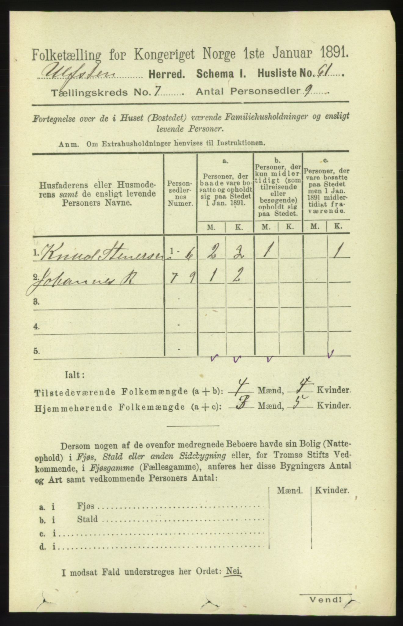 RA, Folketelling 1891 for 1516 Ulstein herred, 1891, s. 2179
