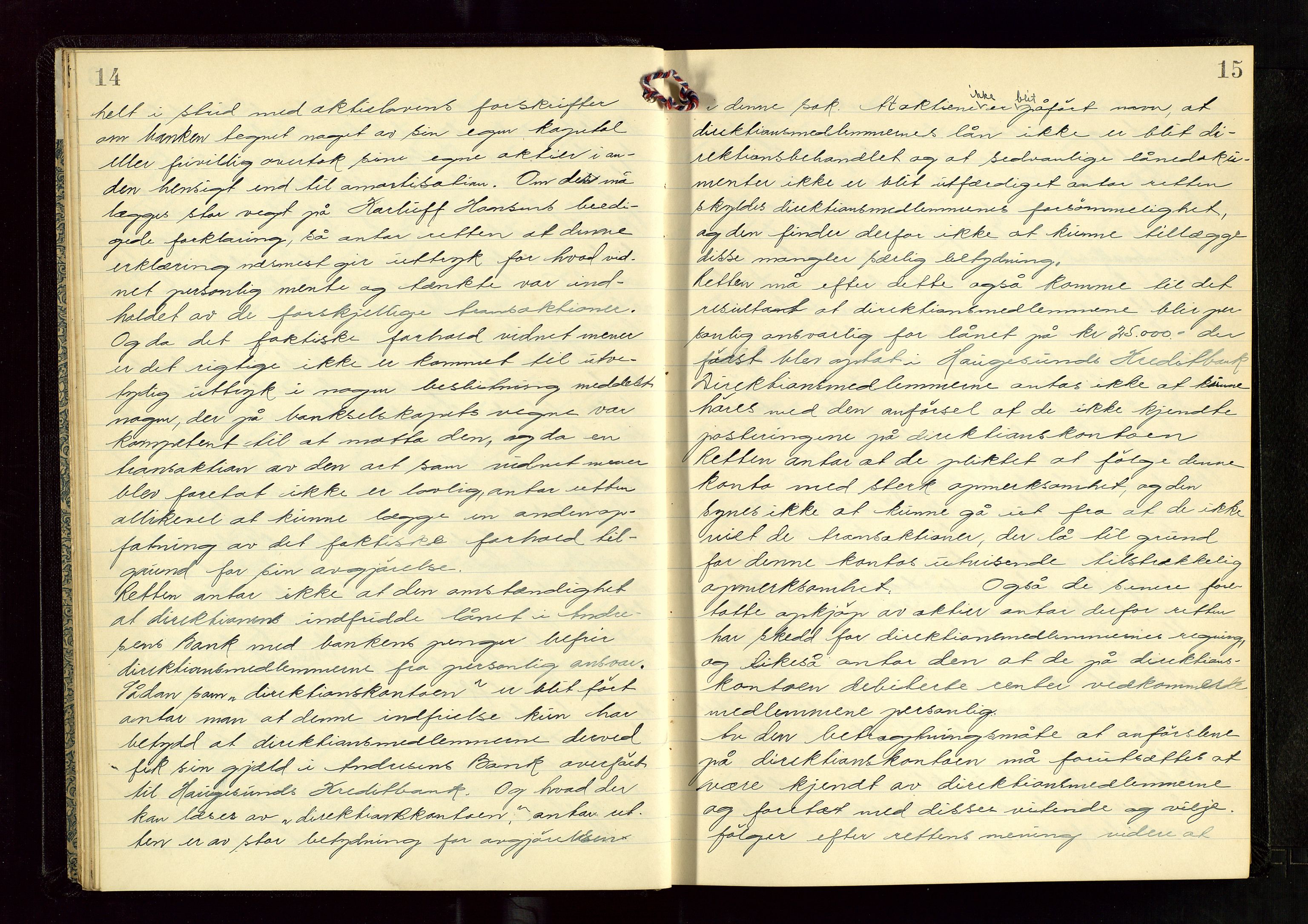 Haugesund tingrett, AV/SAST-A-101415/01/IV/IVC/L0005: Skifteforhandlingsprotokoll, med register, 1927-1929, s. 14-15