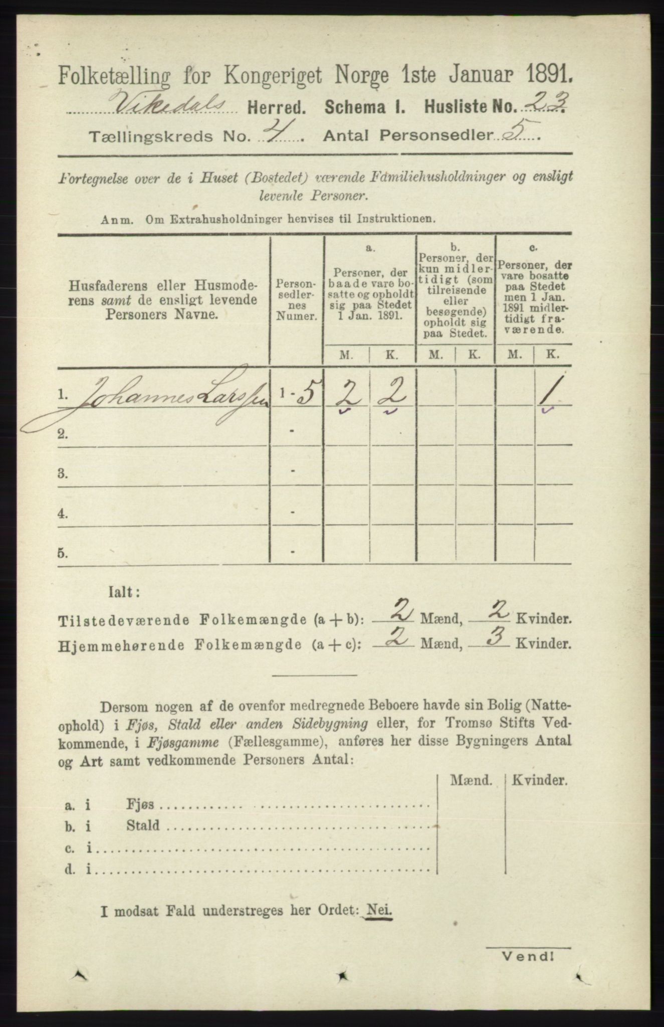 RA, Folketelling 1891 for 1157 Vikedal herred, 1891, s. 920