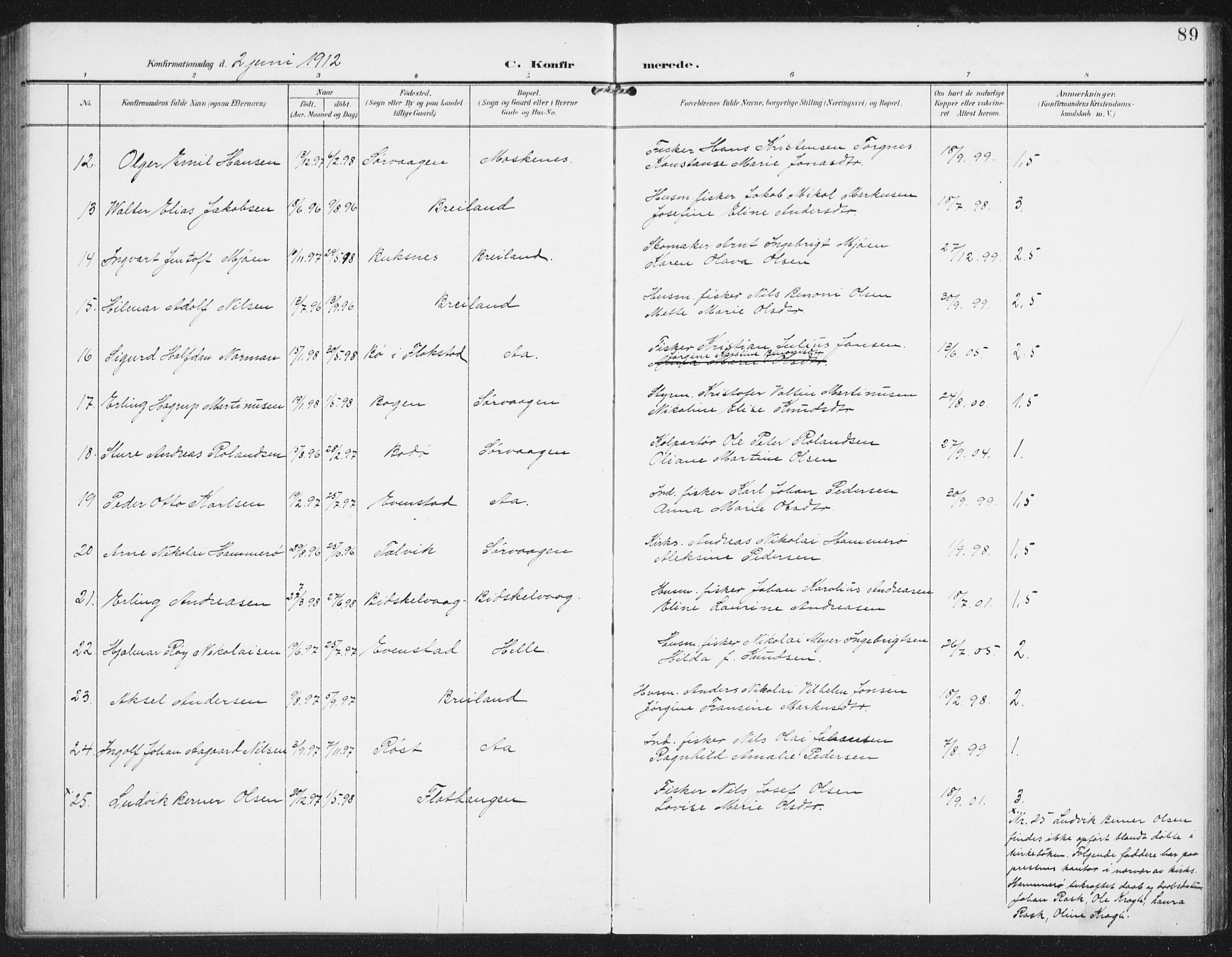 Ministerialprotokoller, klokkerbøker og fødselsregistre - Nordland, SAT/A-1459/886/L1221: Ministerialbok nr. 886A03, 1903-1913, s. 89