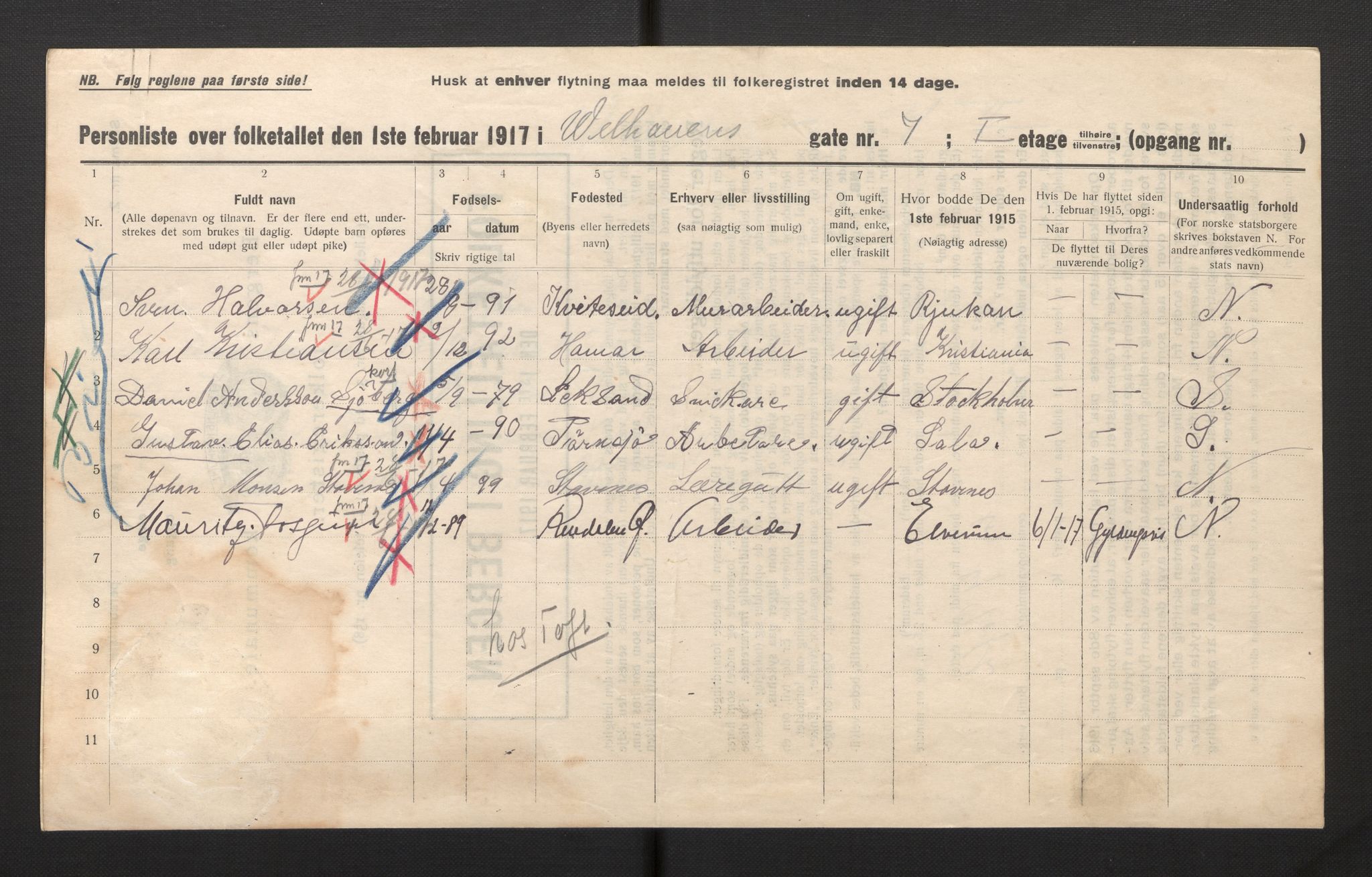 SAB, Kommunal folketelling 1917 for Bergen kjøpstad, 1917, s. 44761