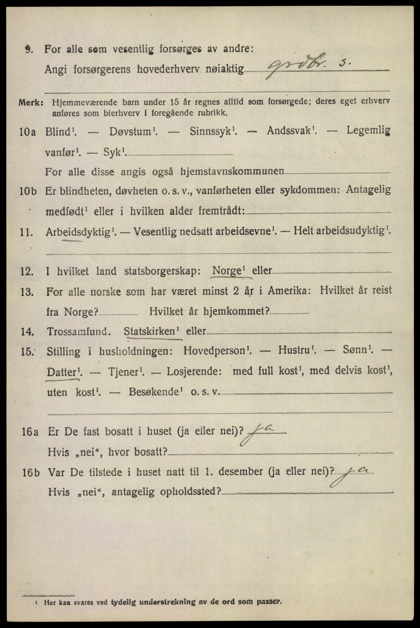 SAKO, Folketelling 1920 for 0630 Øvre Sandsvær herred, 1920, s. 1285