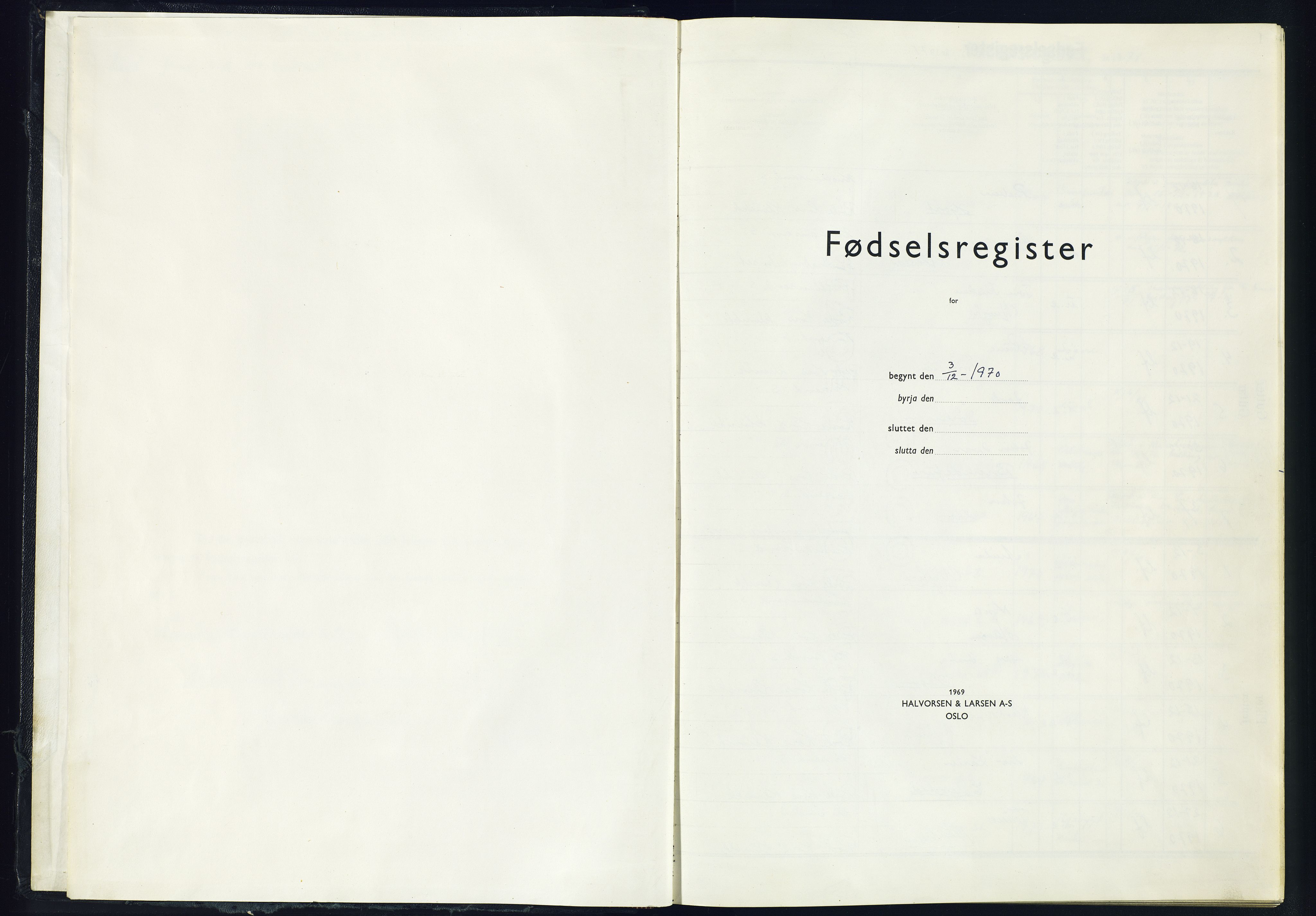 Lund sokneprestkontor, SAK/1111-0028/J/Ja/L0003: Fødselsregister nr. 3, 1970-1987