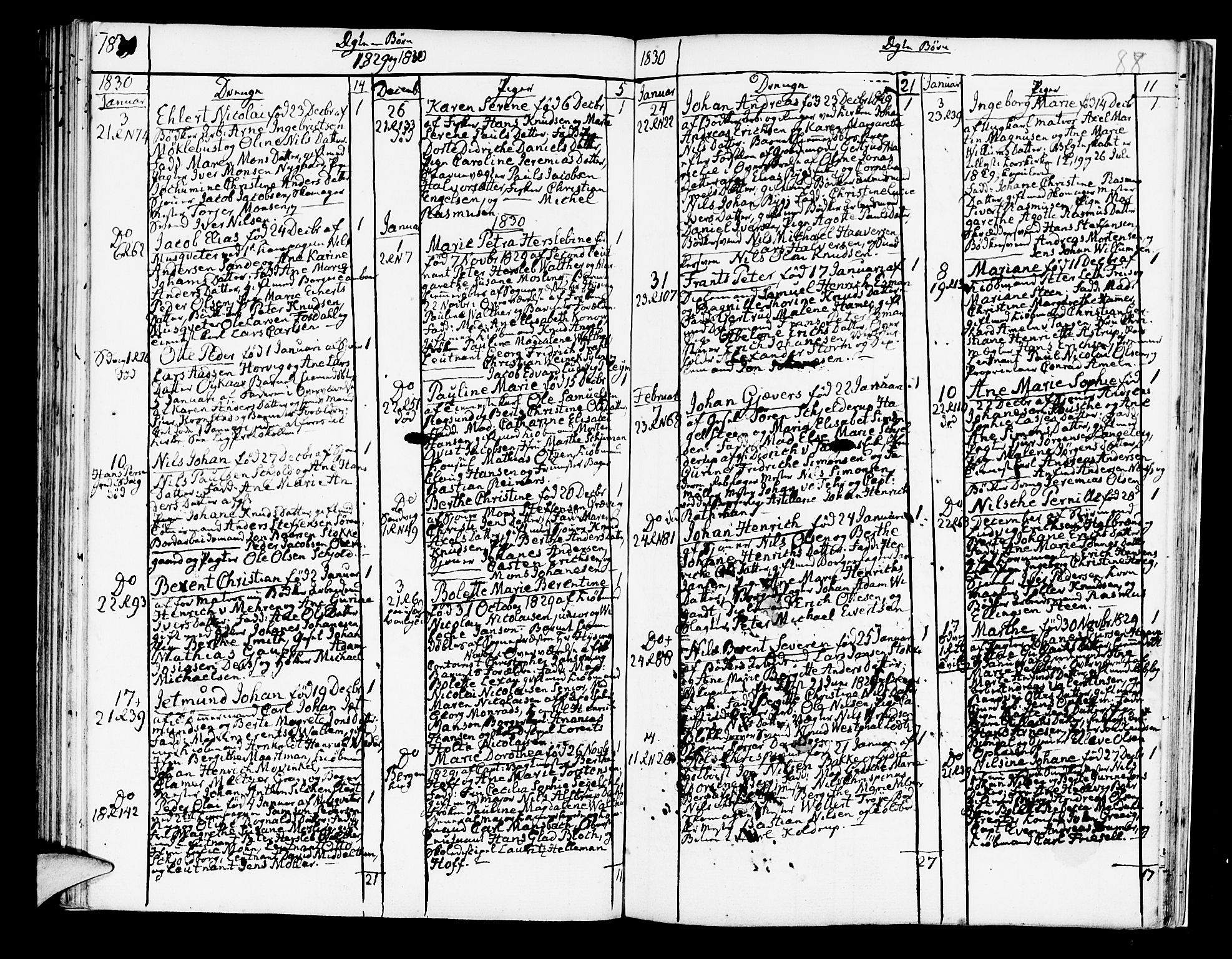 Korskirken sokneprestembete, AV/SAB-A-76101/H/Hab: Klokkerbok nr. A 4, 1820-1832, s. 88