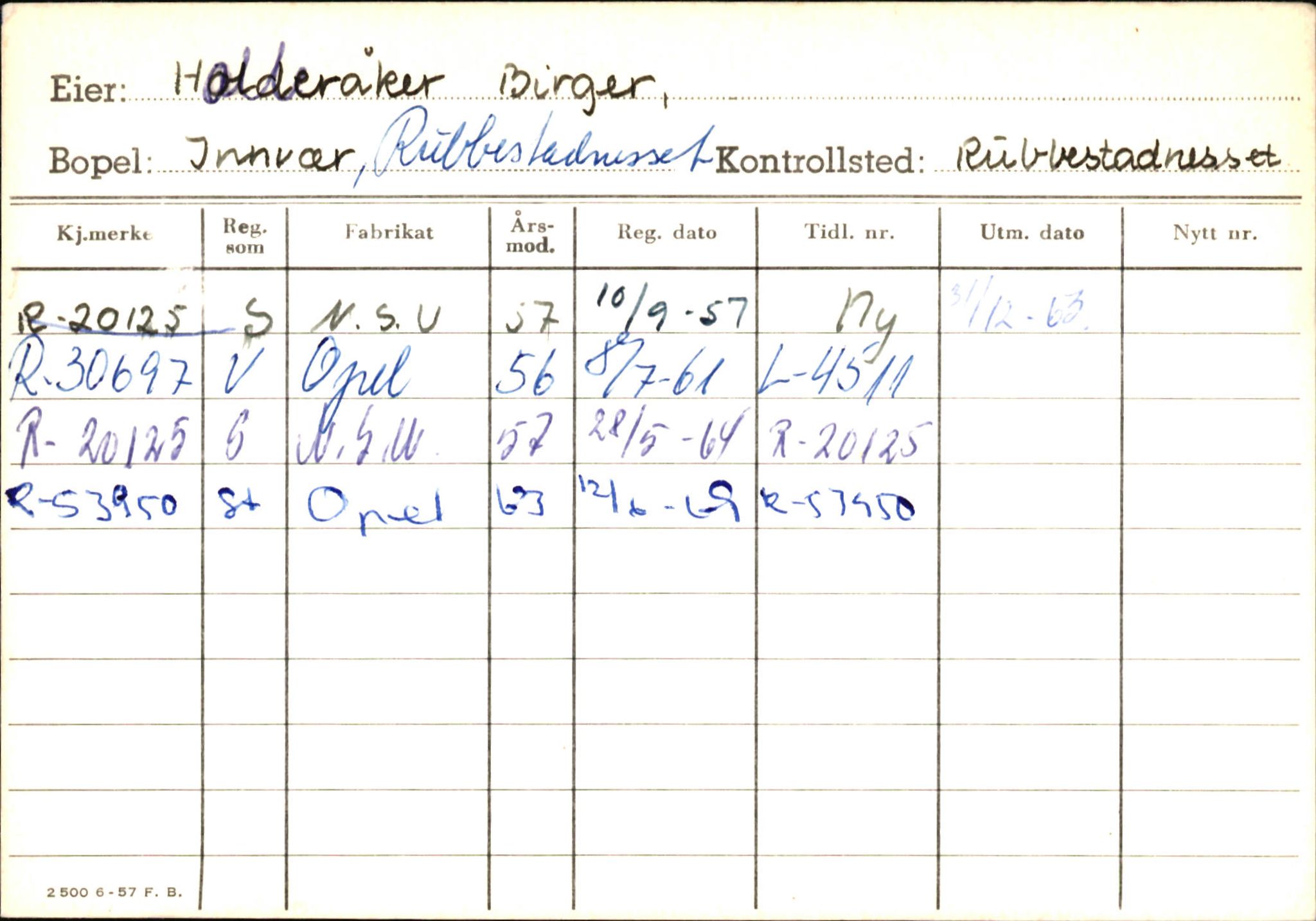 Statens vegvesen, Hordaland vegkontor, SAB/A-5201/2/Ha/L0018: R-eierkort H, 1920-1971, s. 5