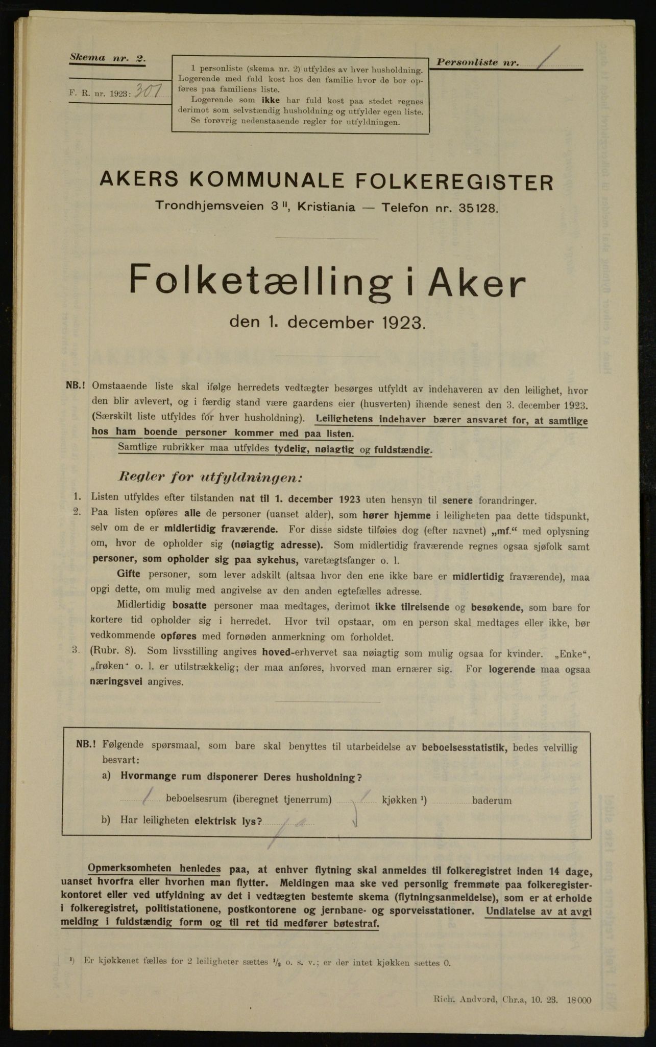 , Kommunal folketelling 1.12.1923 for Aker, 1923, s. 38464