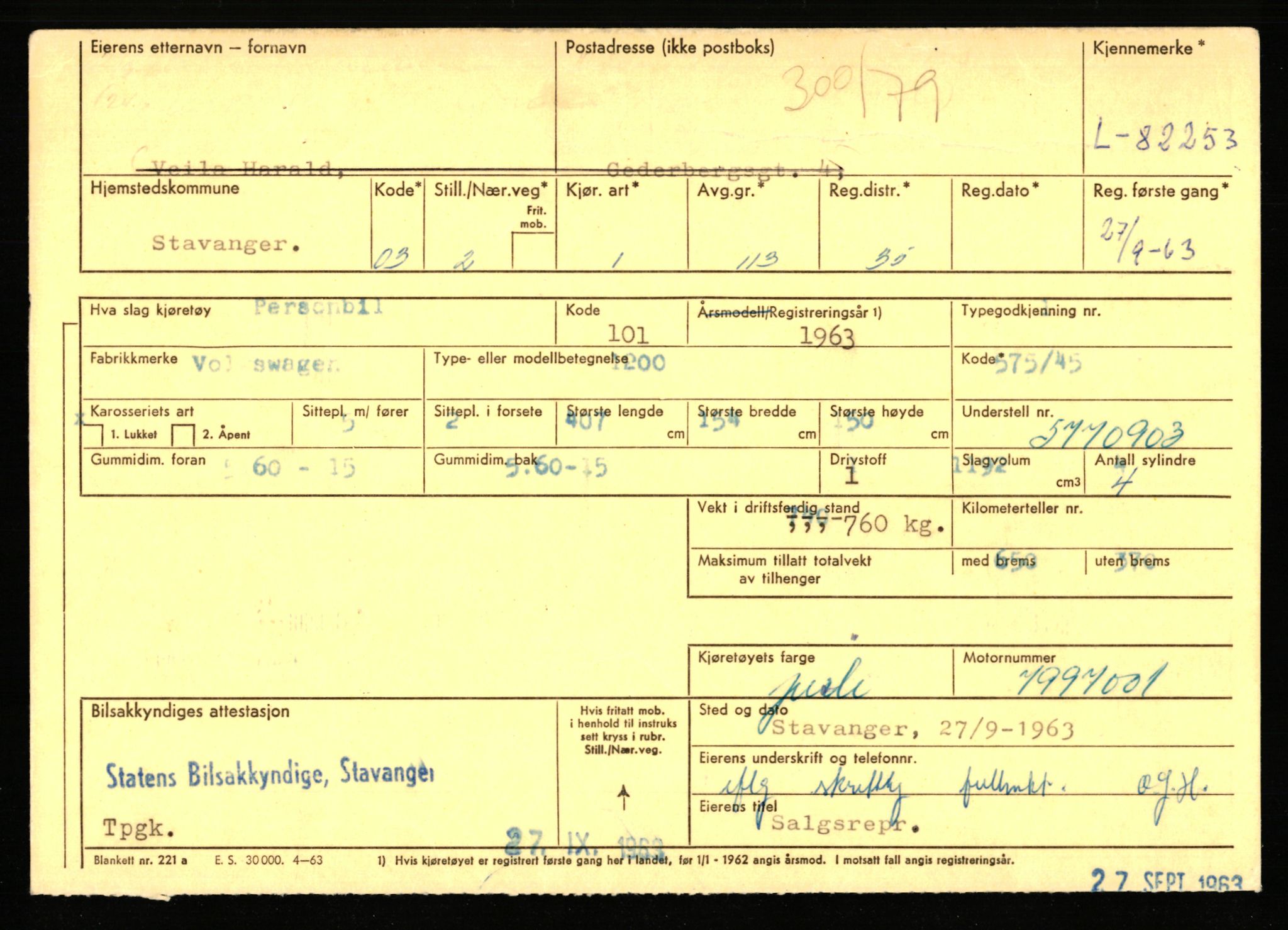 Stavanger trafikkstasjon, AV/SAST-A-101942/0/F/L0072: L-82200 - L-84099, 1930-1971, s. 81