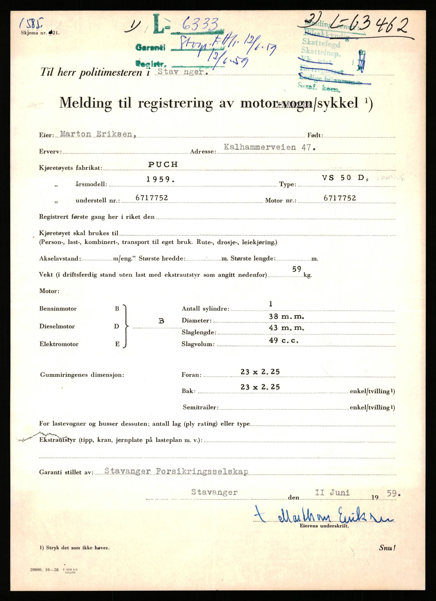 Stavanger trafikkstasjon, SAST/A-101942/0/F/L0016: L-5950 - L-6499, 1930-1971, s. 1419