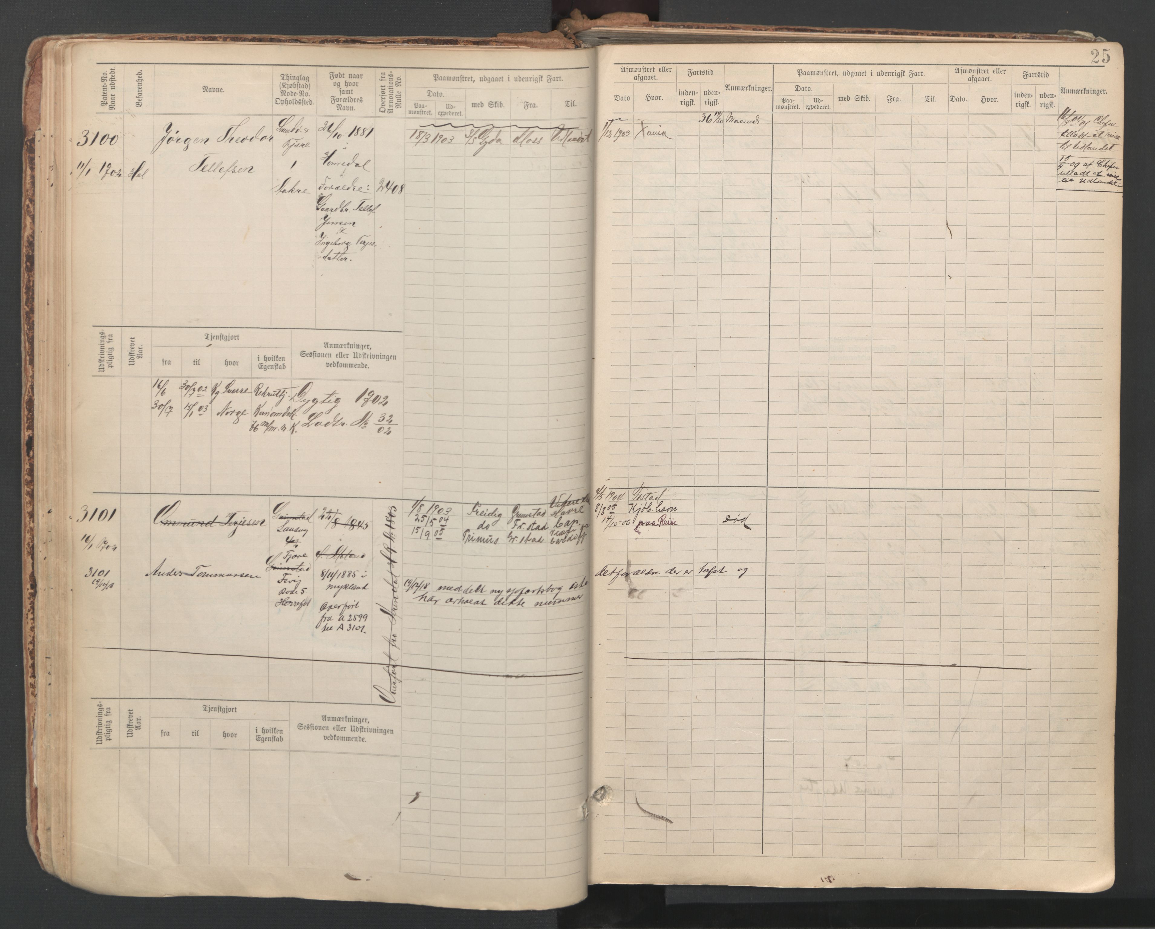 Grimstad mønstringskrets, SAK/2031-0013/F/Fb/L0013: Hovedrulle A nr 3052-3814, V-26, 1900-1943, s. 27