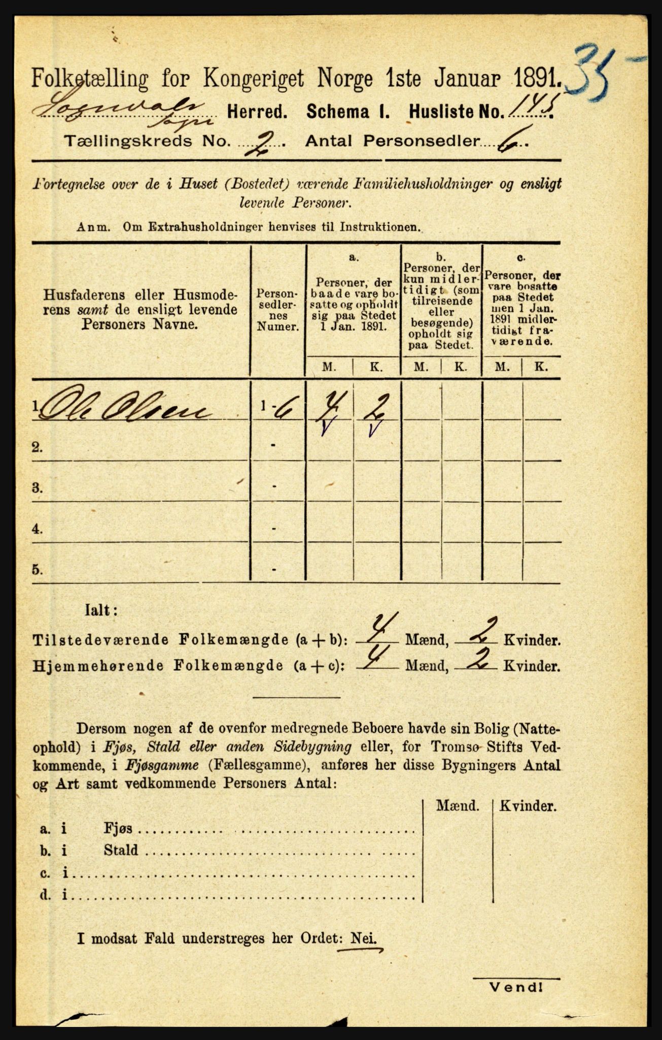 RA, Folketelling 1891 for 1420 Sogndal herred, 1891, s. 586