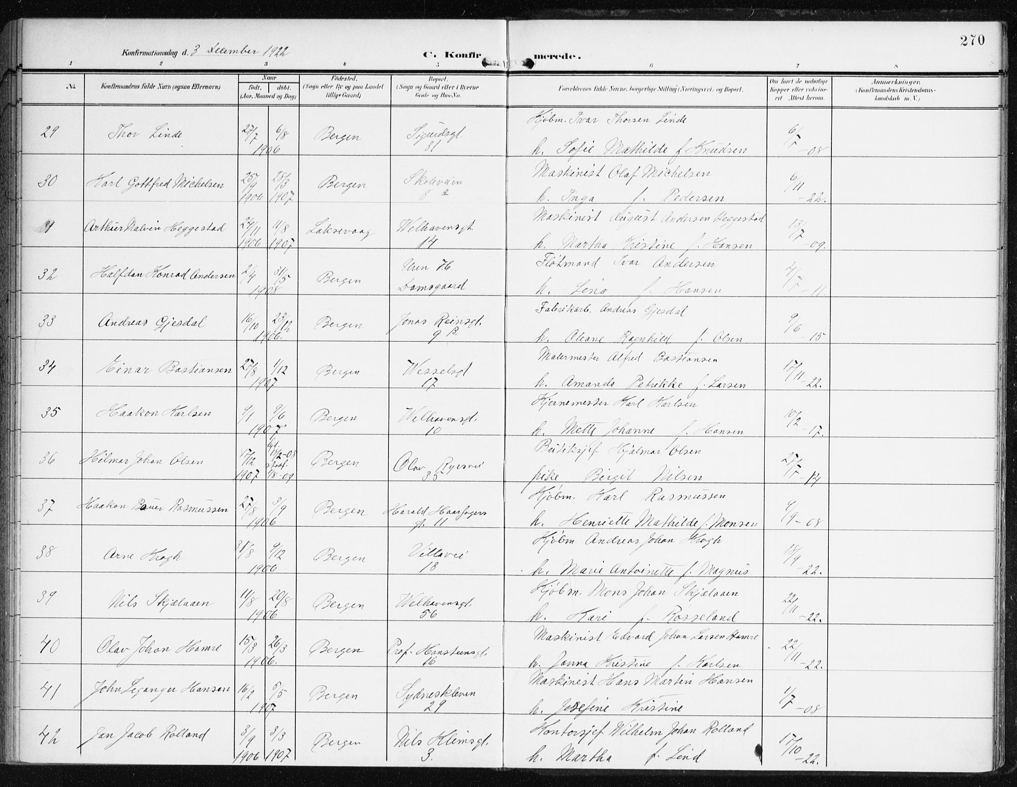 Johanneskirken sokneprestembete, AV/SAB-A-76001/H/Haa/L0009: Ministerialbok nr. C 2, 1907-1924, s. 270