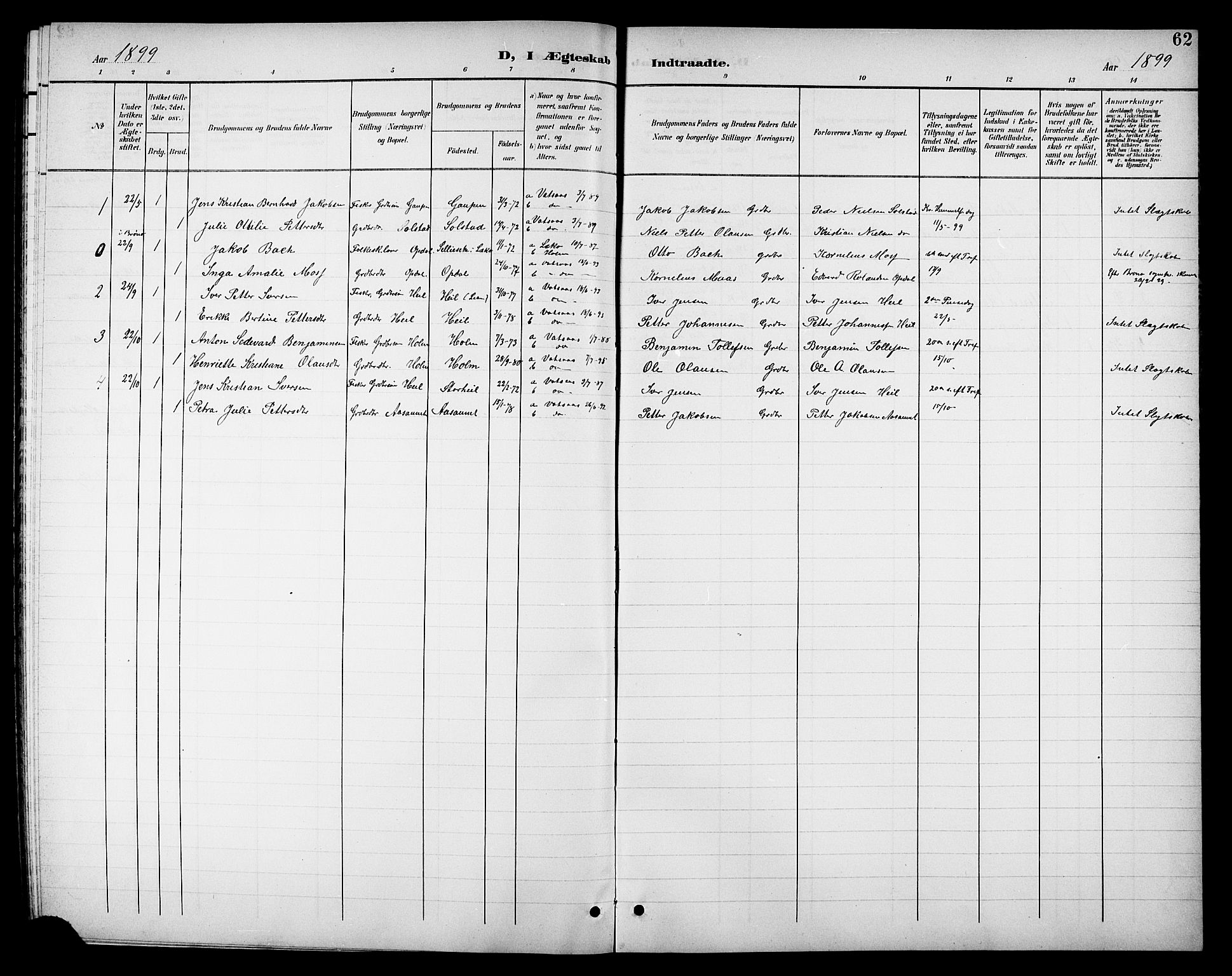 Ministerialprotokoller, klokkerbøker og fødselsregistre - Nordland, AV/SAT-A-1459/811/L0170: Klokkerbok nr. 811C02, 1896-1908, s. 62