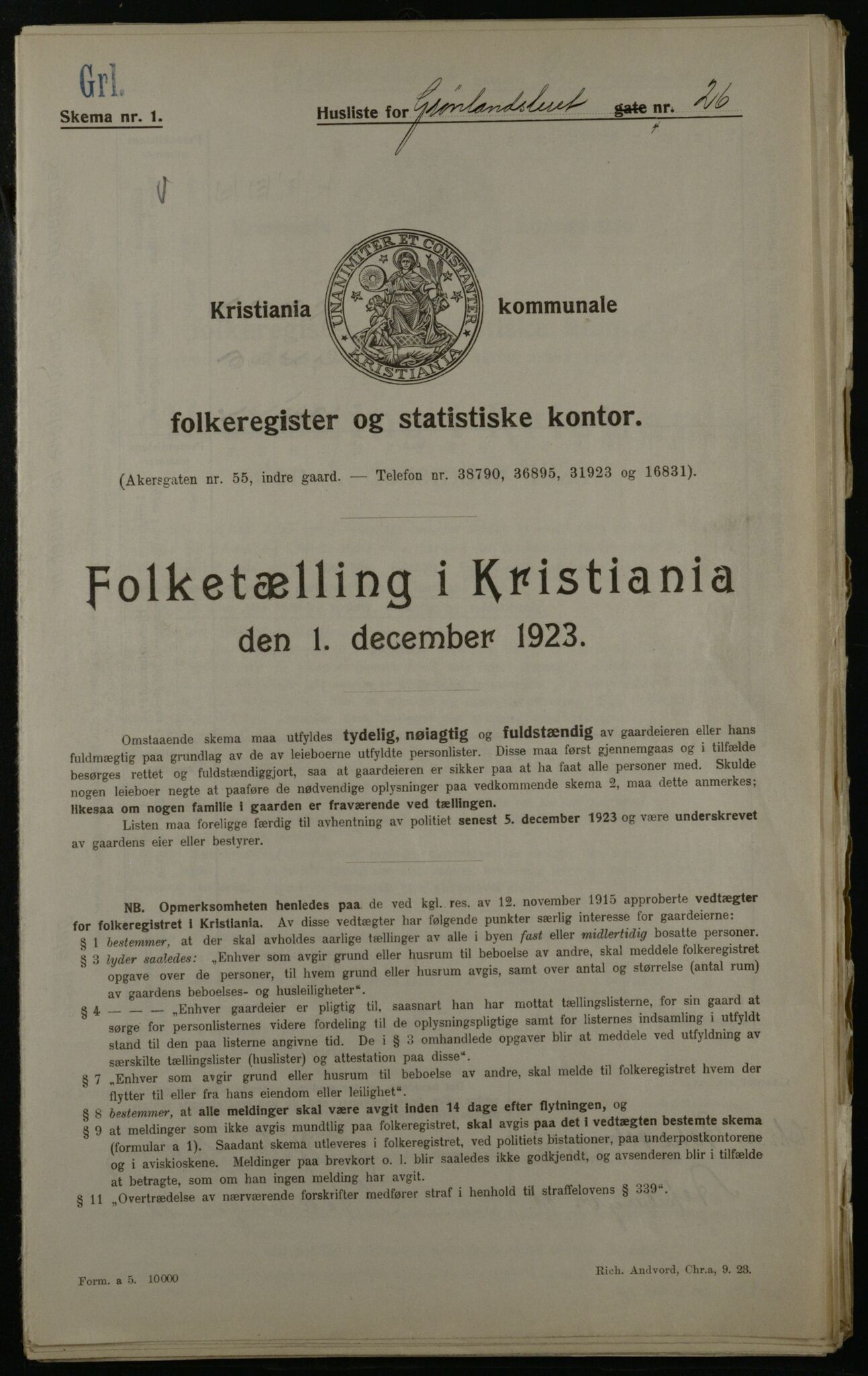 OBA, Kommunal folketelling 1.12.1923 for Kristiania, 1923, s. 35702