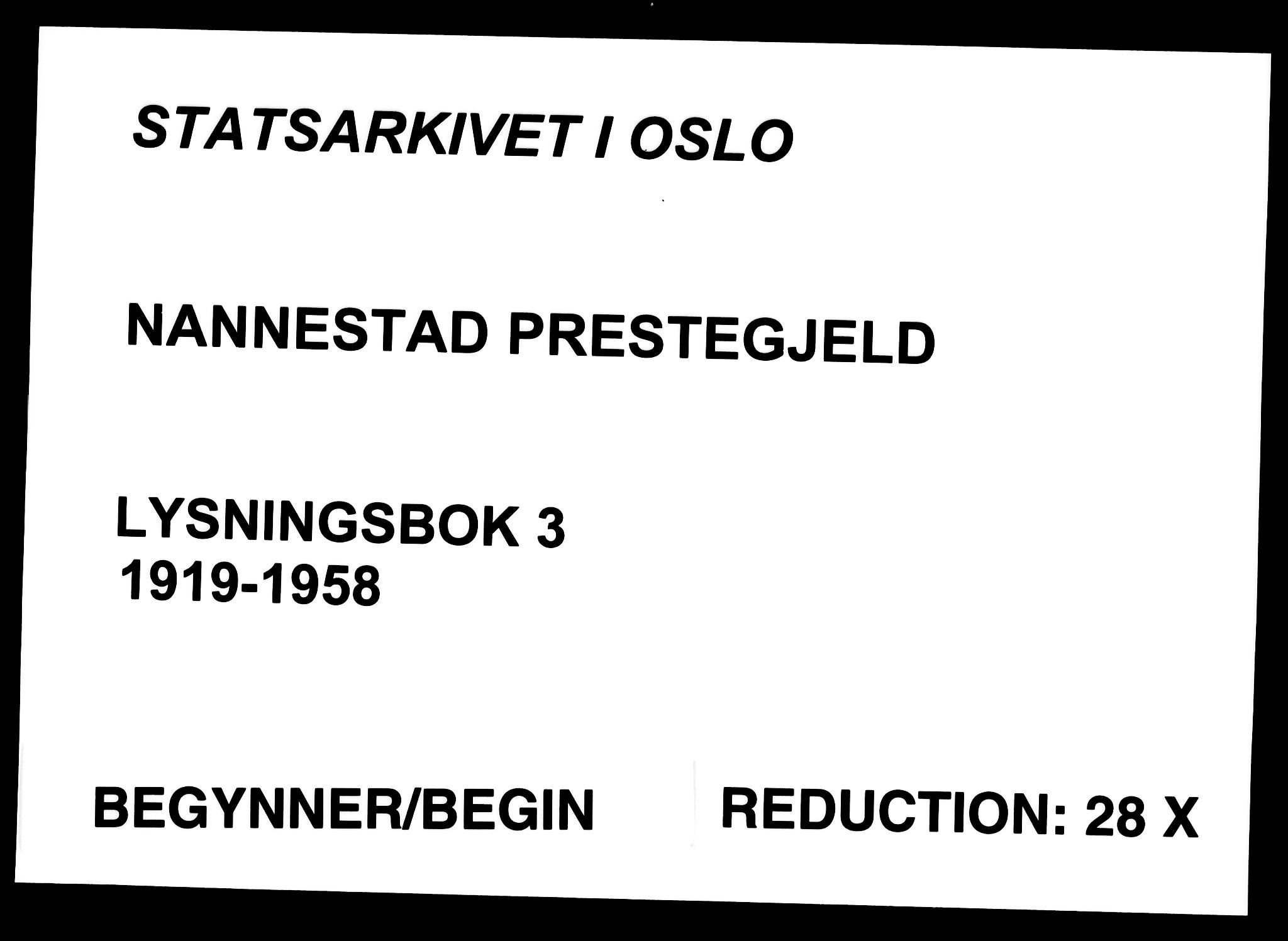 Nannestad prestekontor Kirkebøker, SAO/A-10414a/H/Ha/L0003: Lysningsprotokoll nr. I 3, 1919-1958